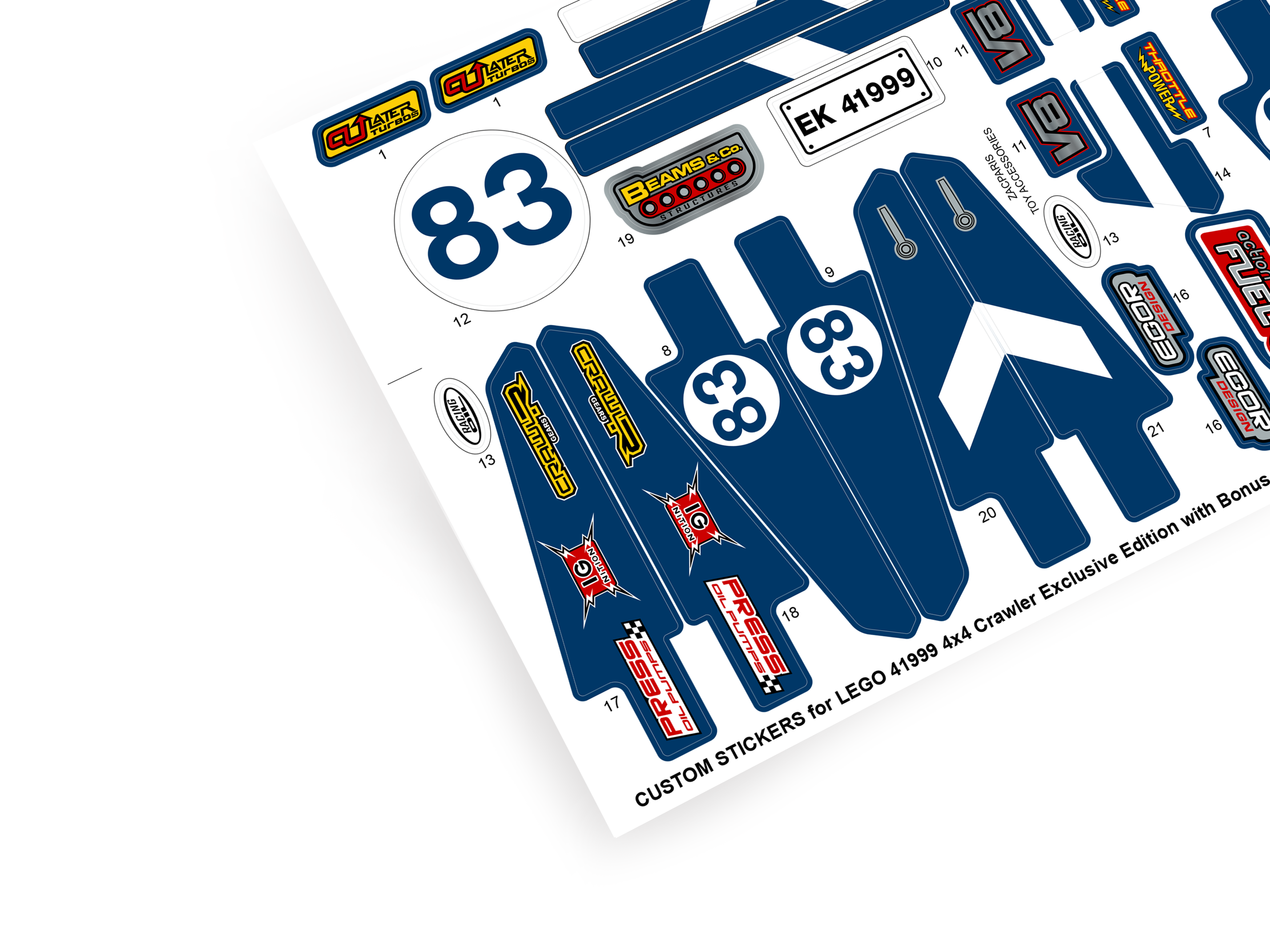 Lego 41999 4 x 4 Crawler Exclusive Edition sticker sheet