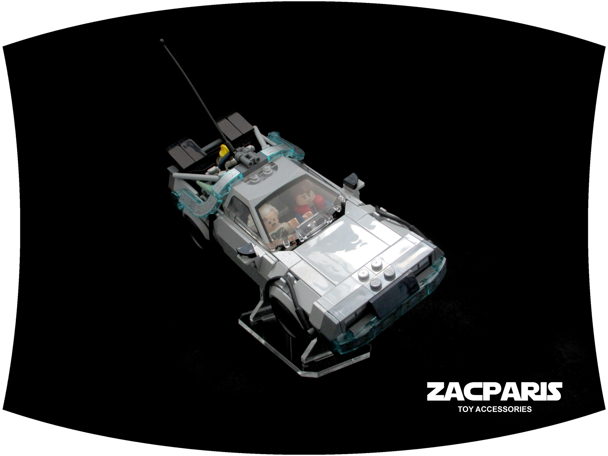 Lego 77256 Time Machine from Back to the Future DeLorean display stand