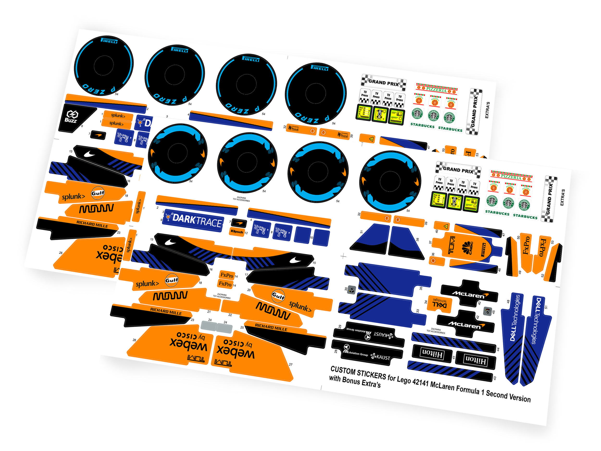 Lego 42141 McLaren Formula 1 stickers