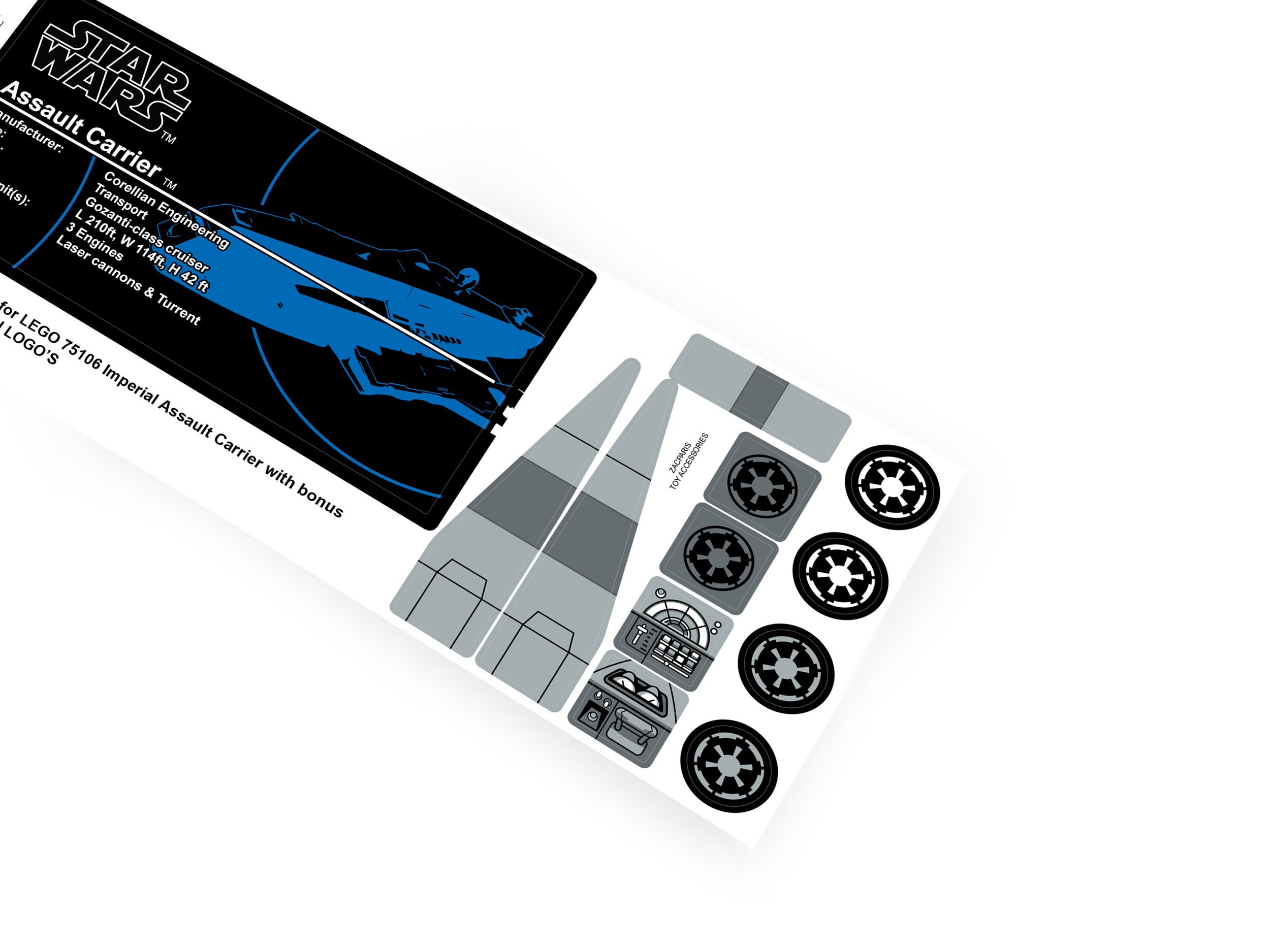 Lego 75106 Imperial Assault Carrier stickers