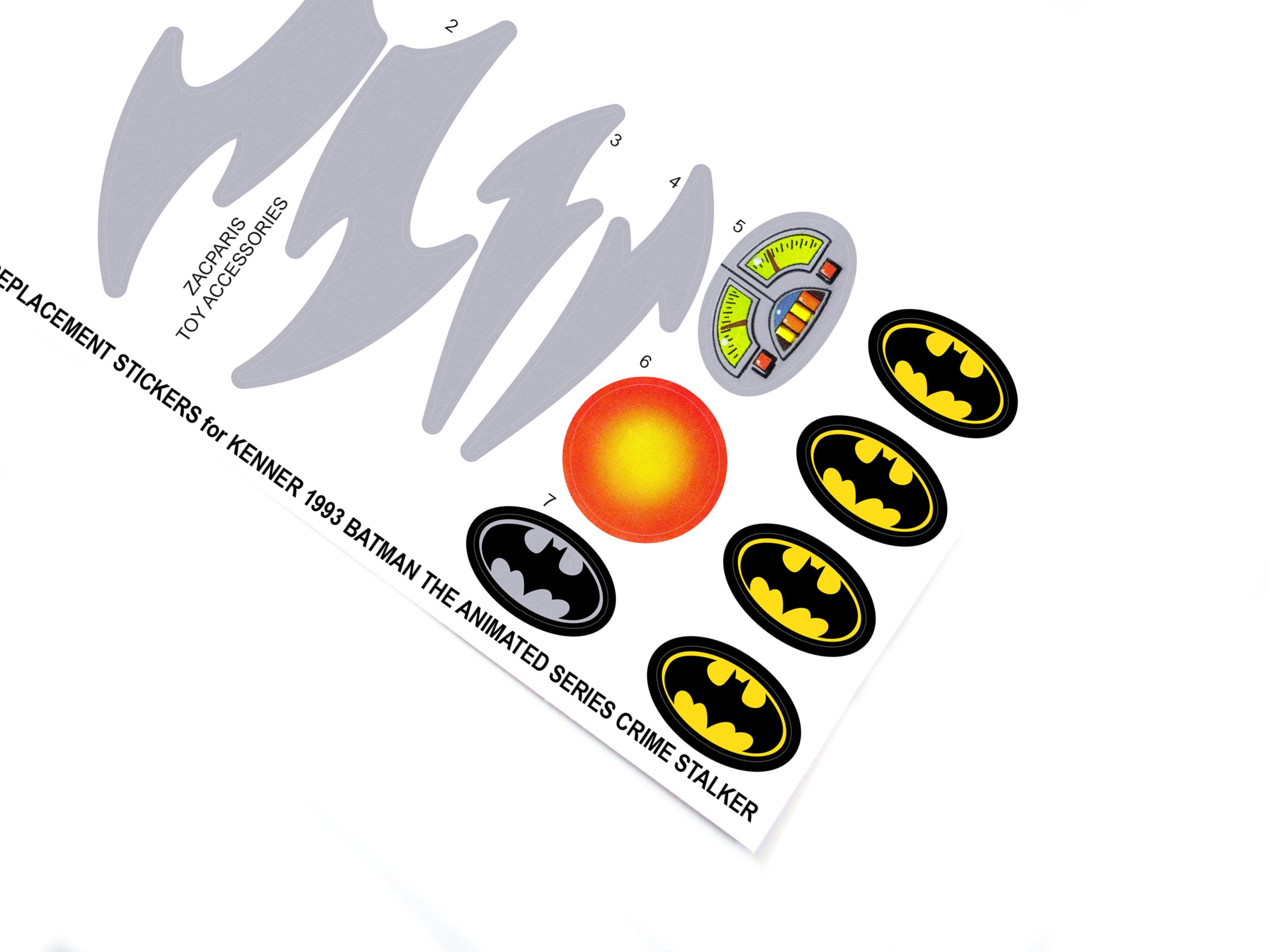 Kenner 1993 Batman The Animated Series Crime Stalker sticker