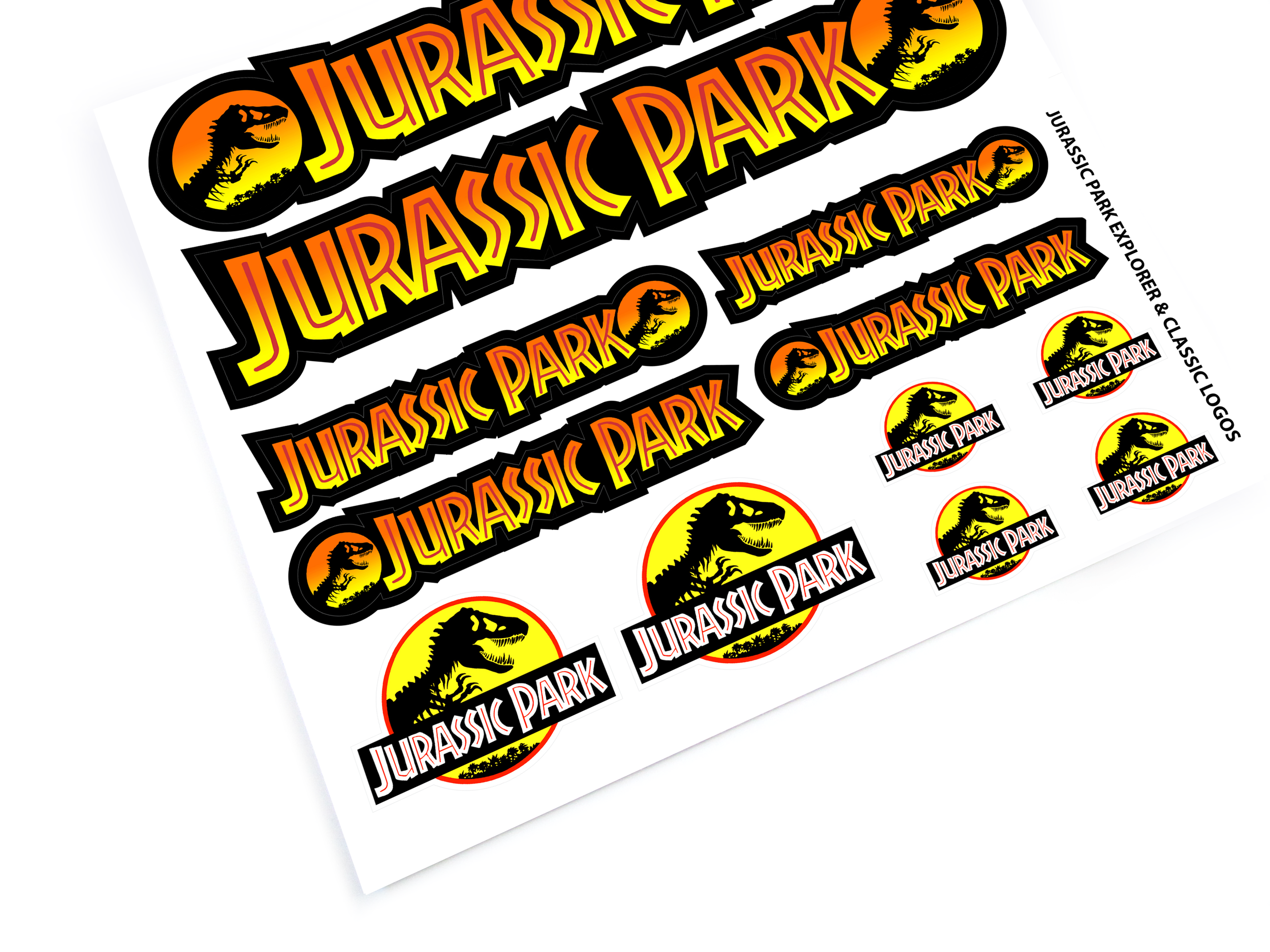 Jurassic Park Explorer and Classic Logo stickers