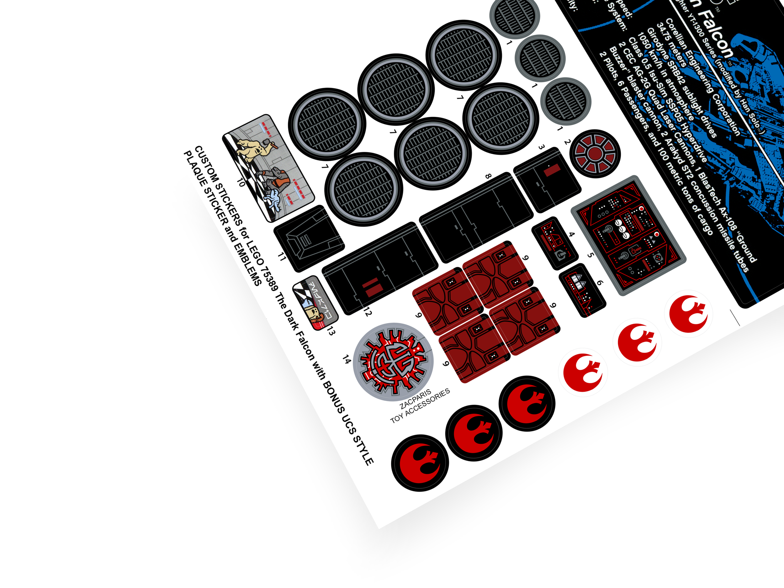 Lego 75389 The Dark Falcon stickers