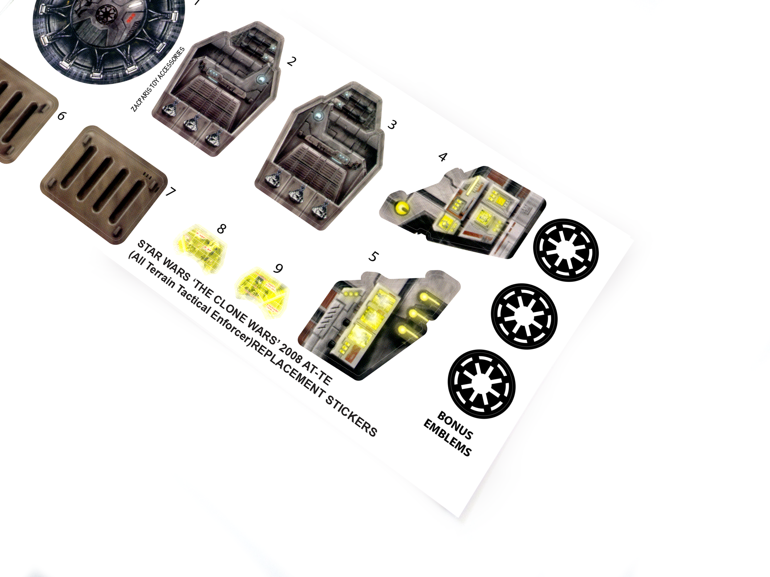Hasbro Star Wars 2008 The Clone Wars AT-TE ATTE stickers