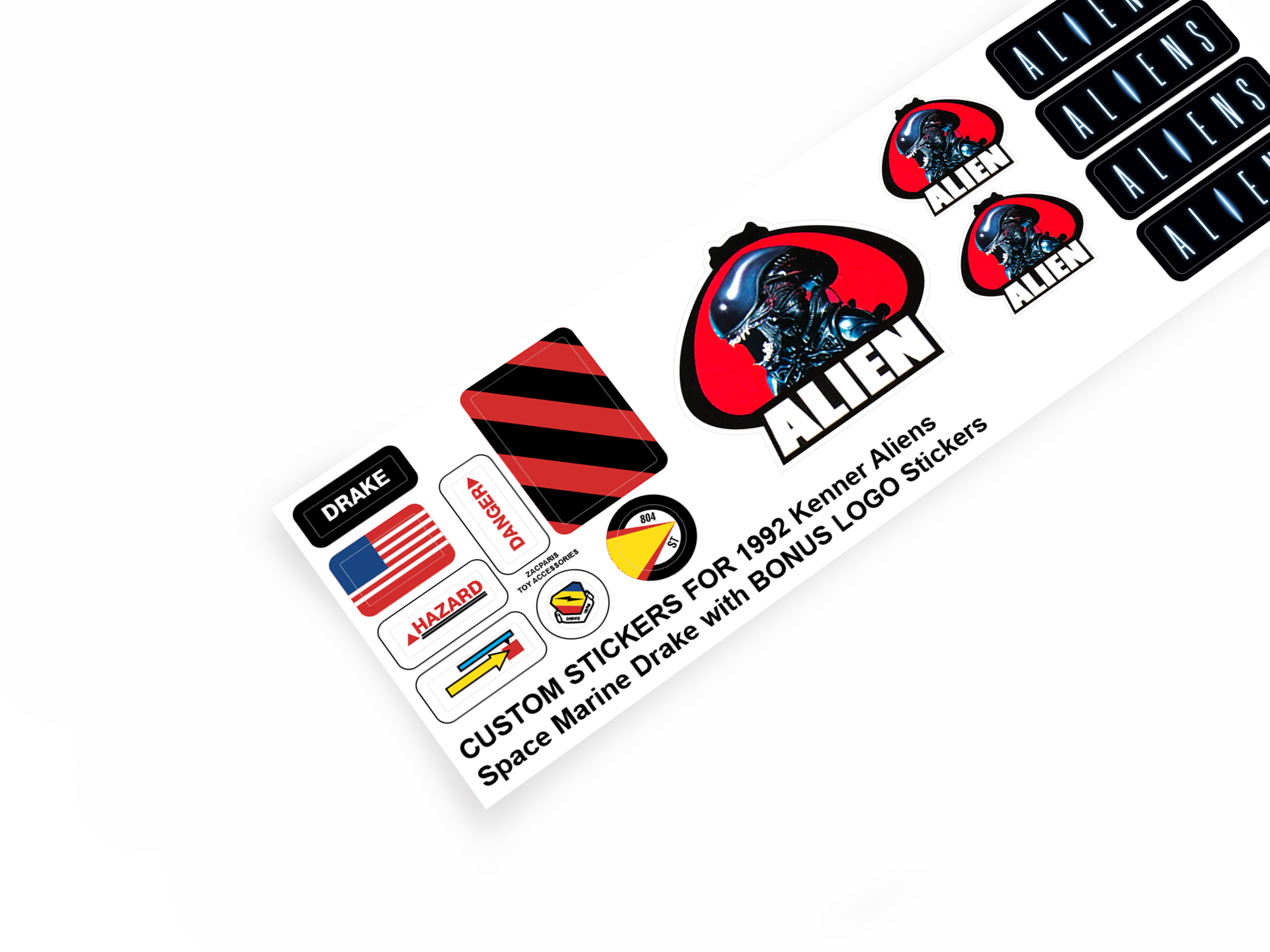 Kenner Aliens 1992 Drake Space Marine stickers