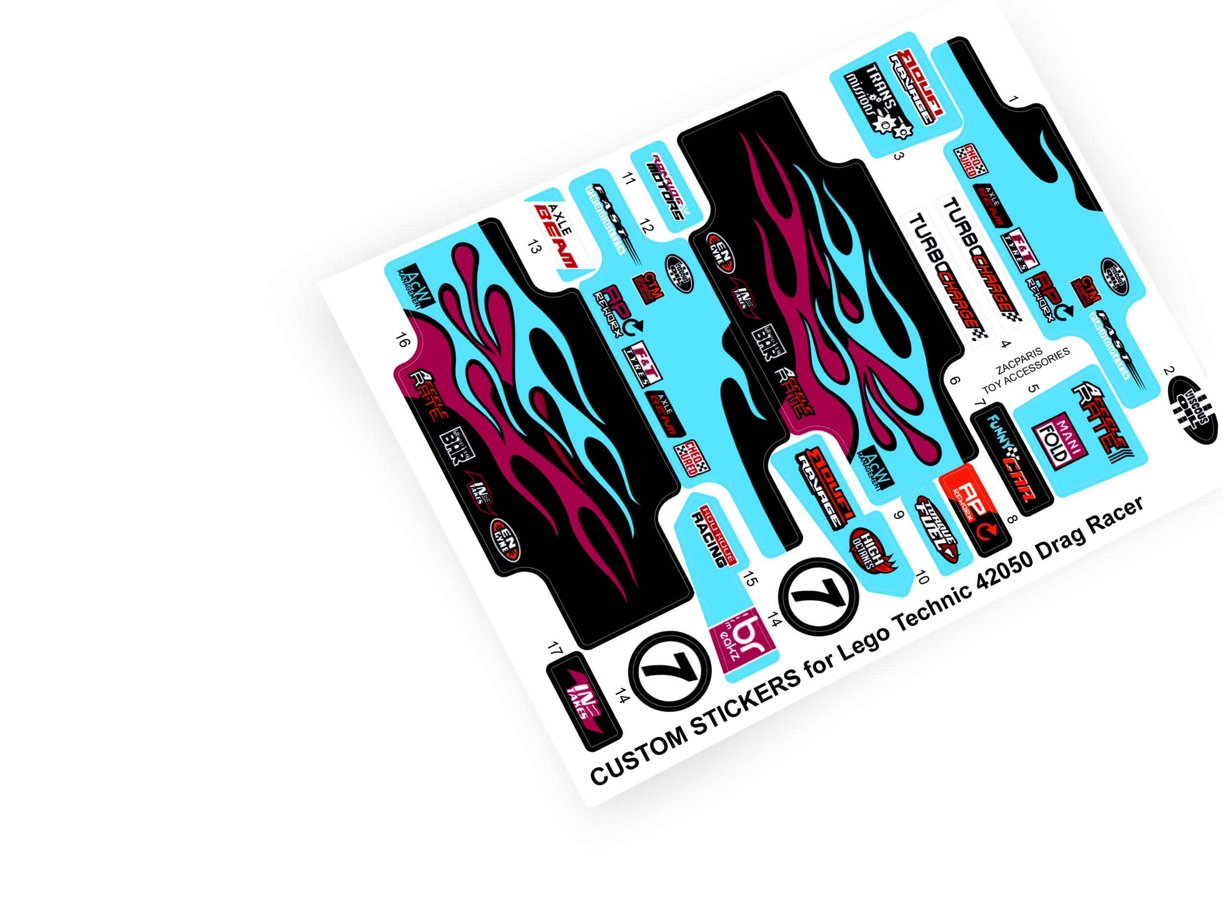 Lego 42050 Drag Racer stickers