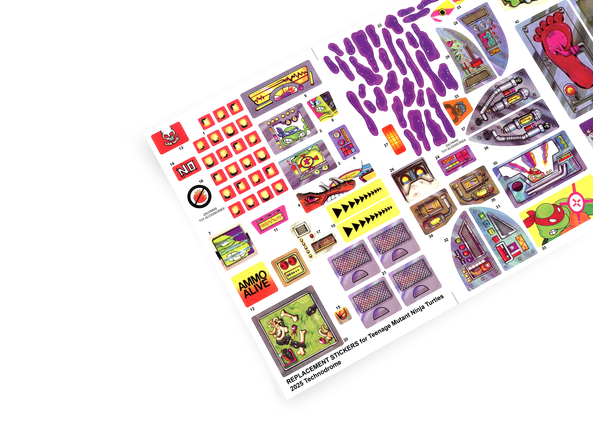 Playmates 2025 TMNT Teenage Mutant Ninja Turtles Technodrome sticker