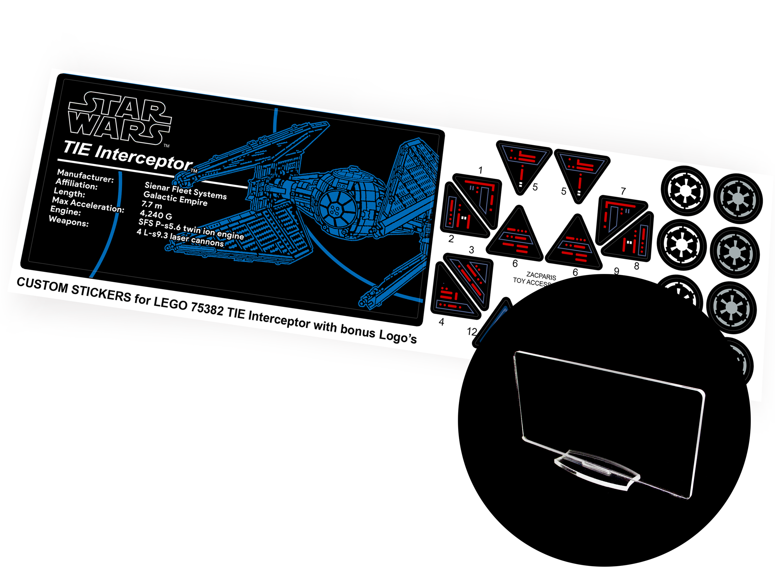 Lego 75382 Tie Interceptor stickers