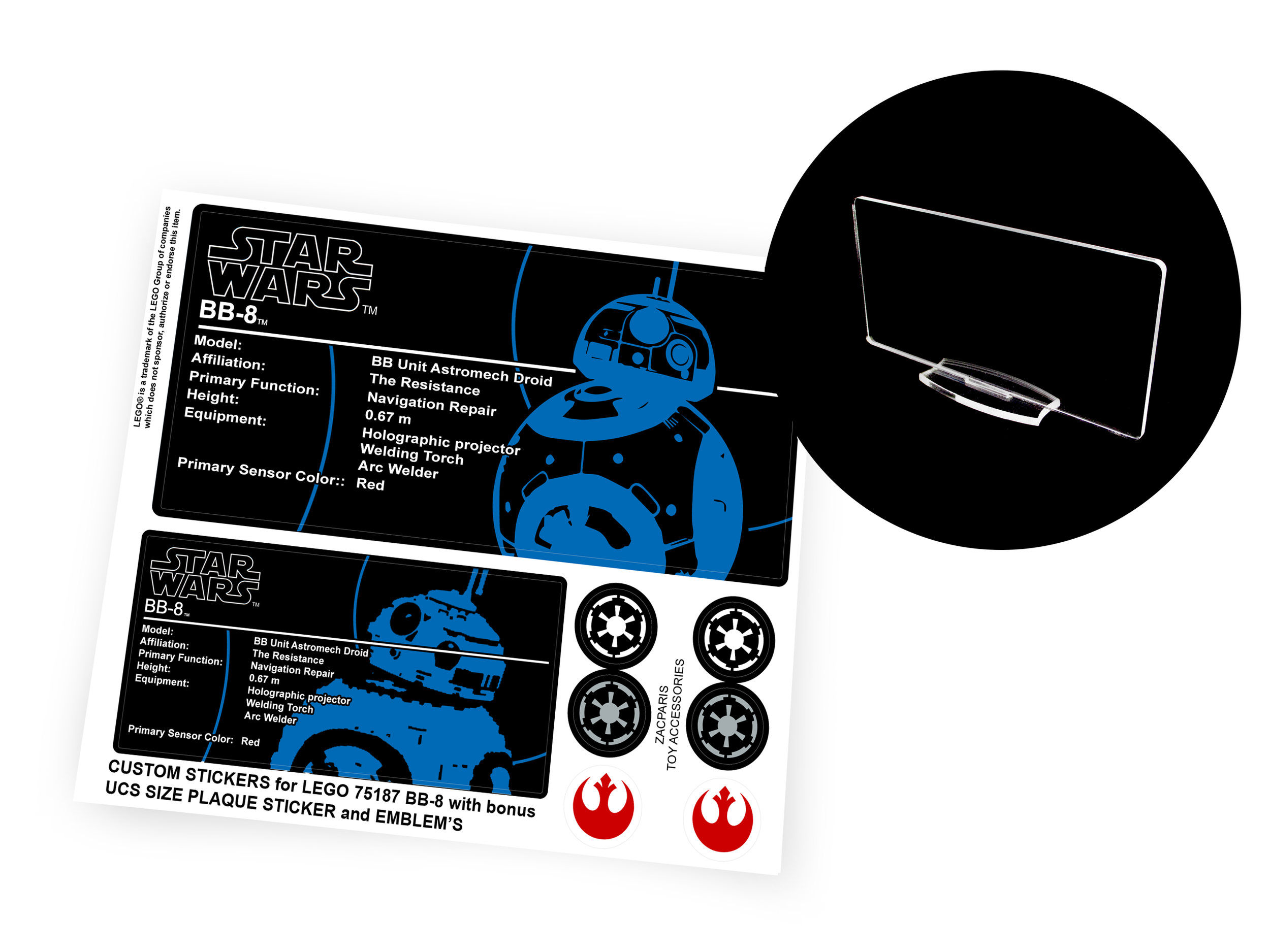 Lego 75187 BB-8 stickers (Copy)