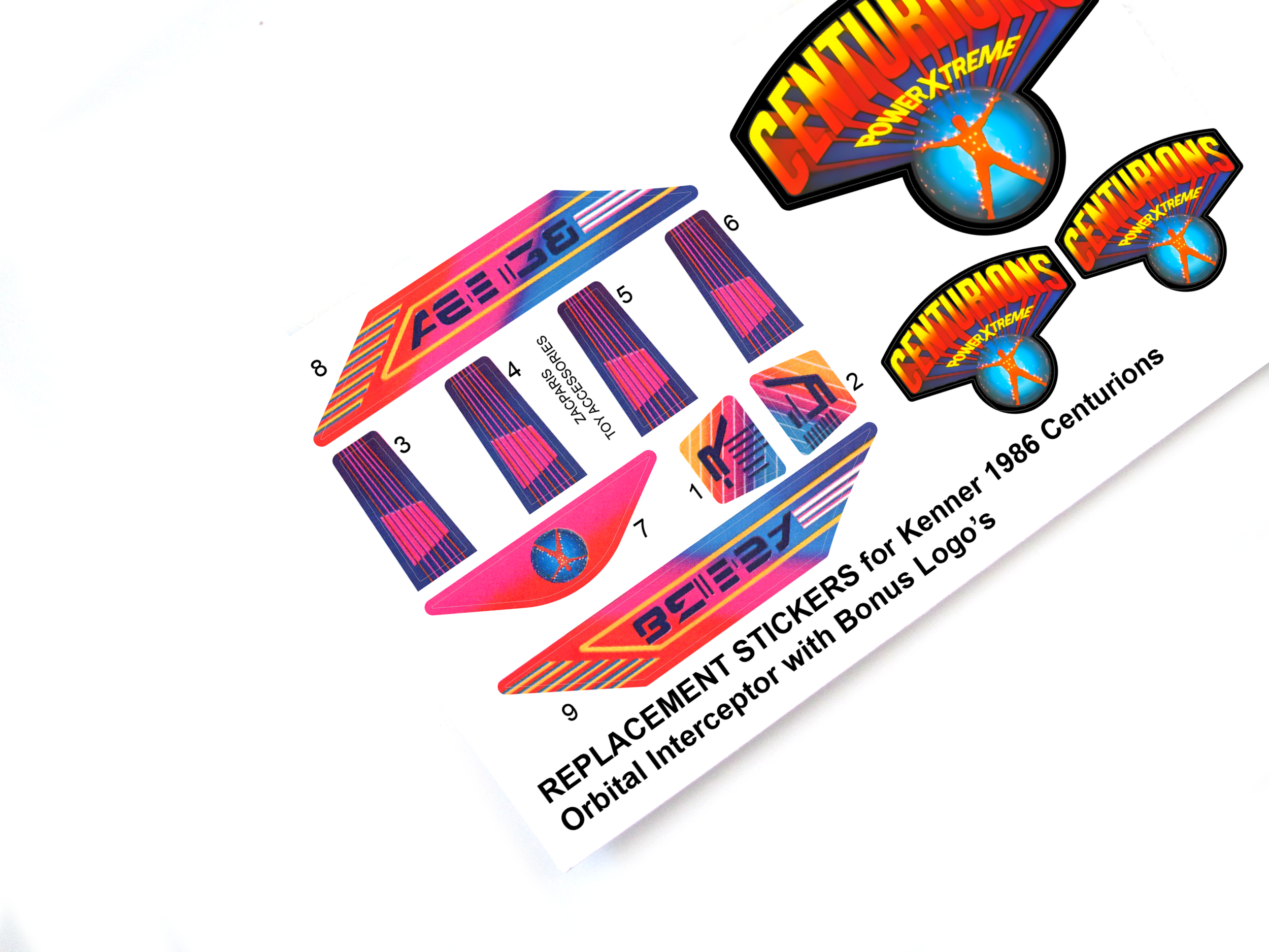 Kenner Centurions Orbital Interceptor stickers
