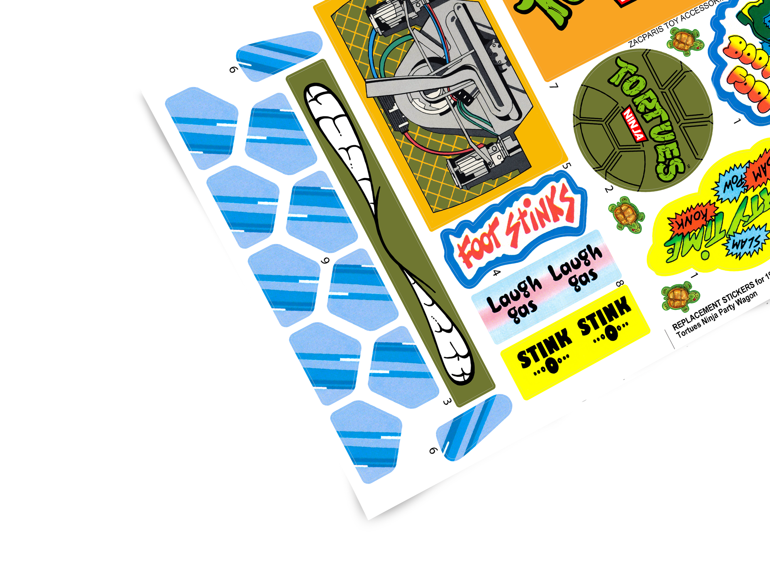 Teenage Mutant Ninja Turtles Turtle Party Wagon Van stickers - Les Tortues Ninja 'French Version'