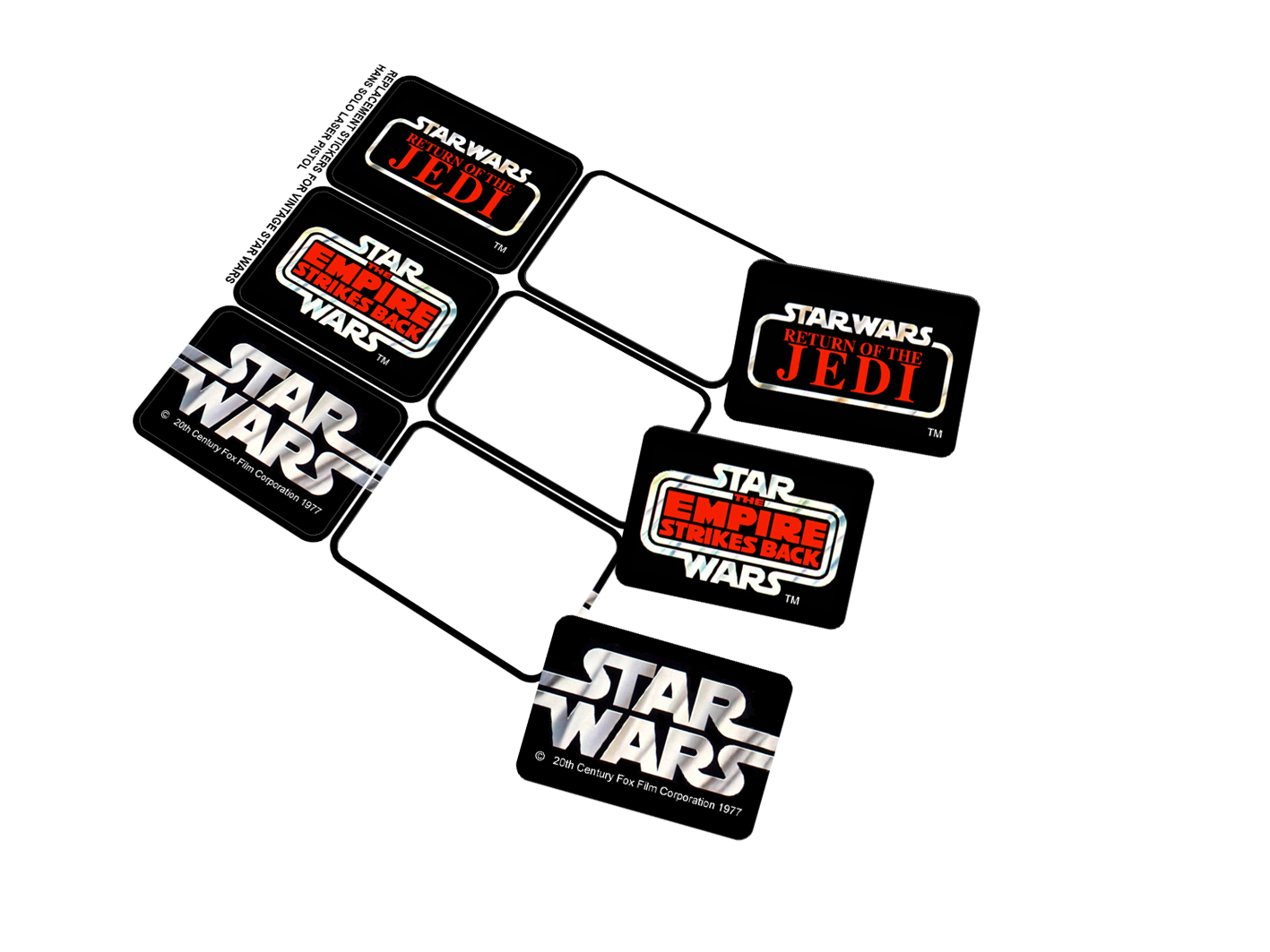 Star Wars Kenner Han Solo Laser Pistol stickers