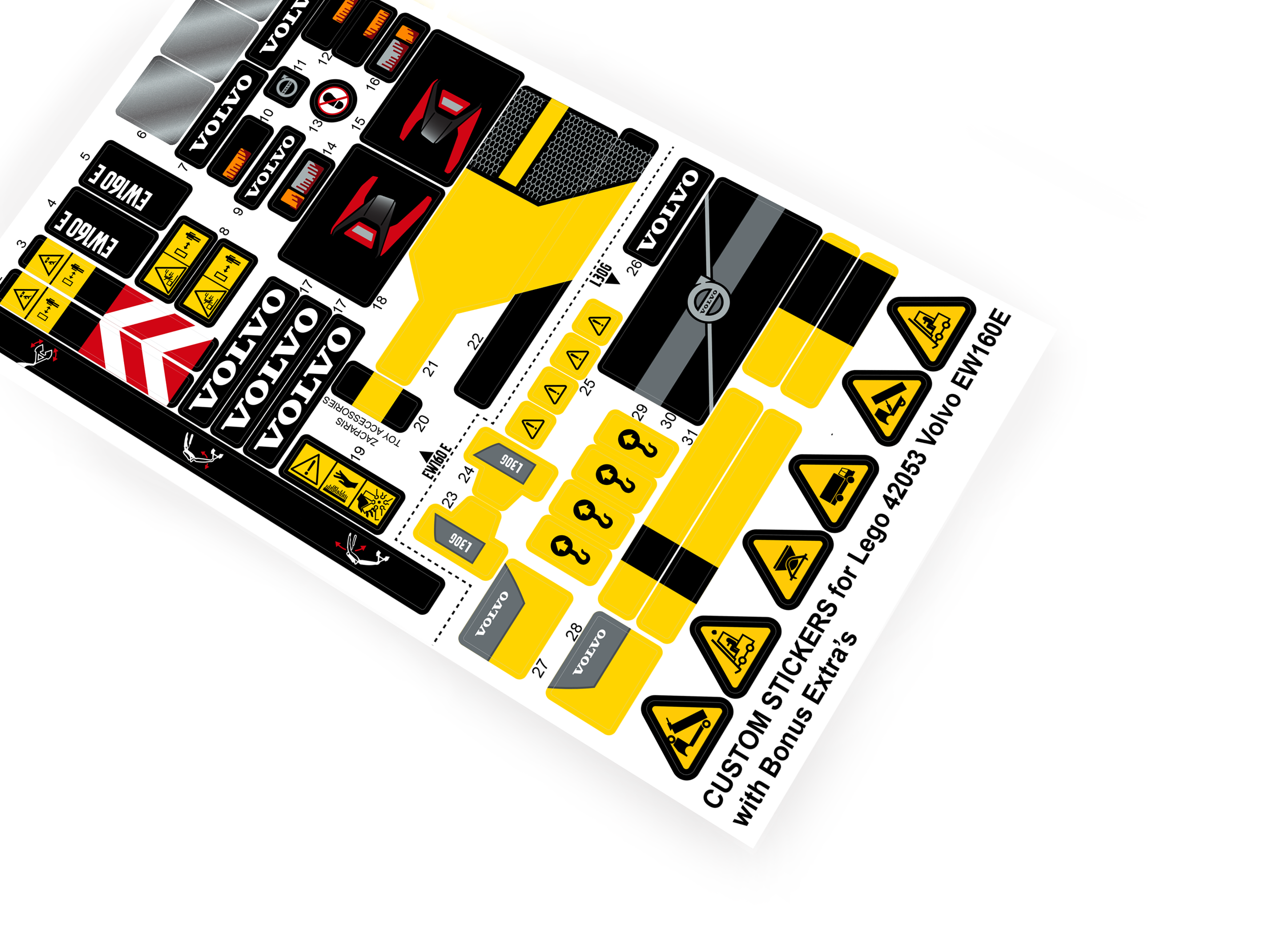 Lego 42053 Volvo EW160E sticker