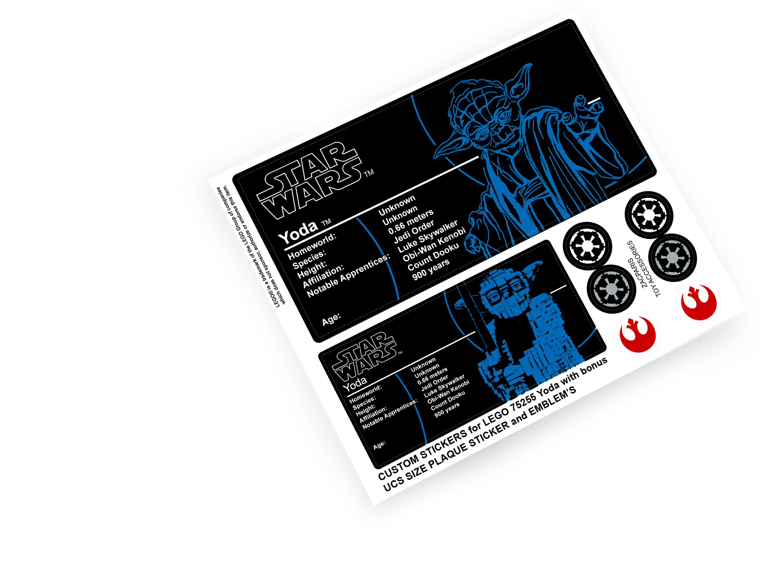 Lego 75255 Yoda sticker