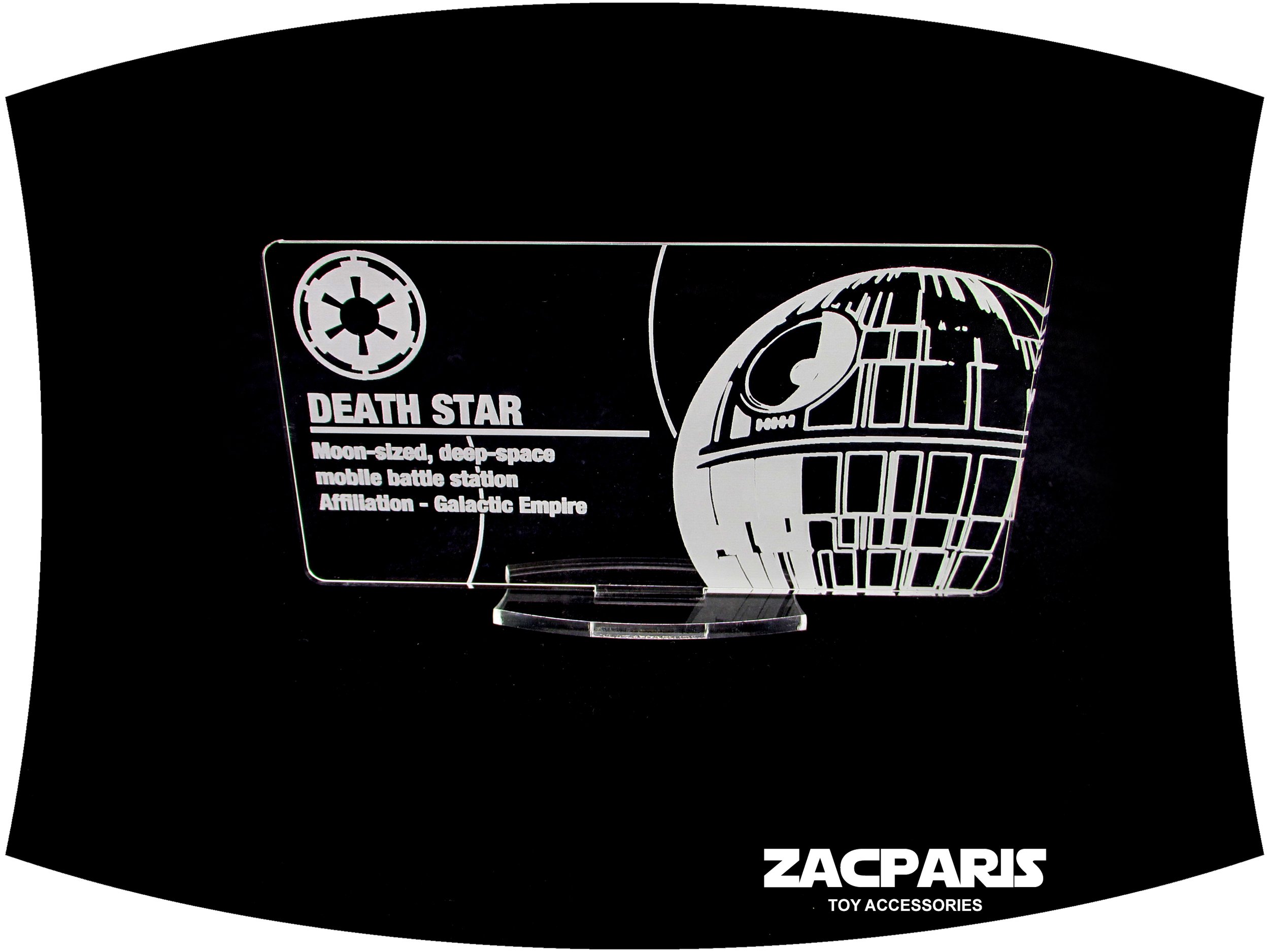 Display plaque for Star Wars Death Star Kenner Hasbro & Lego 10143 10188 75159 Models toys
