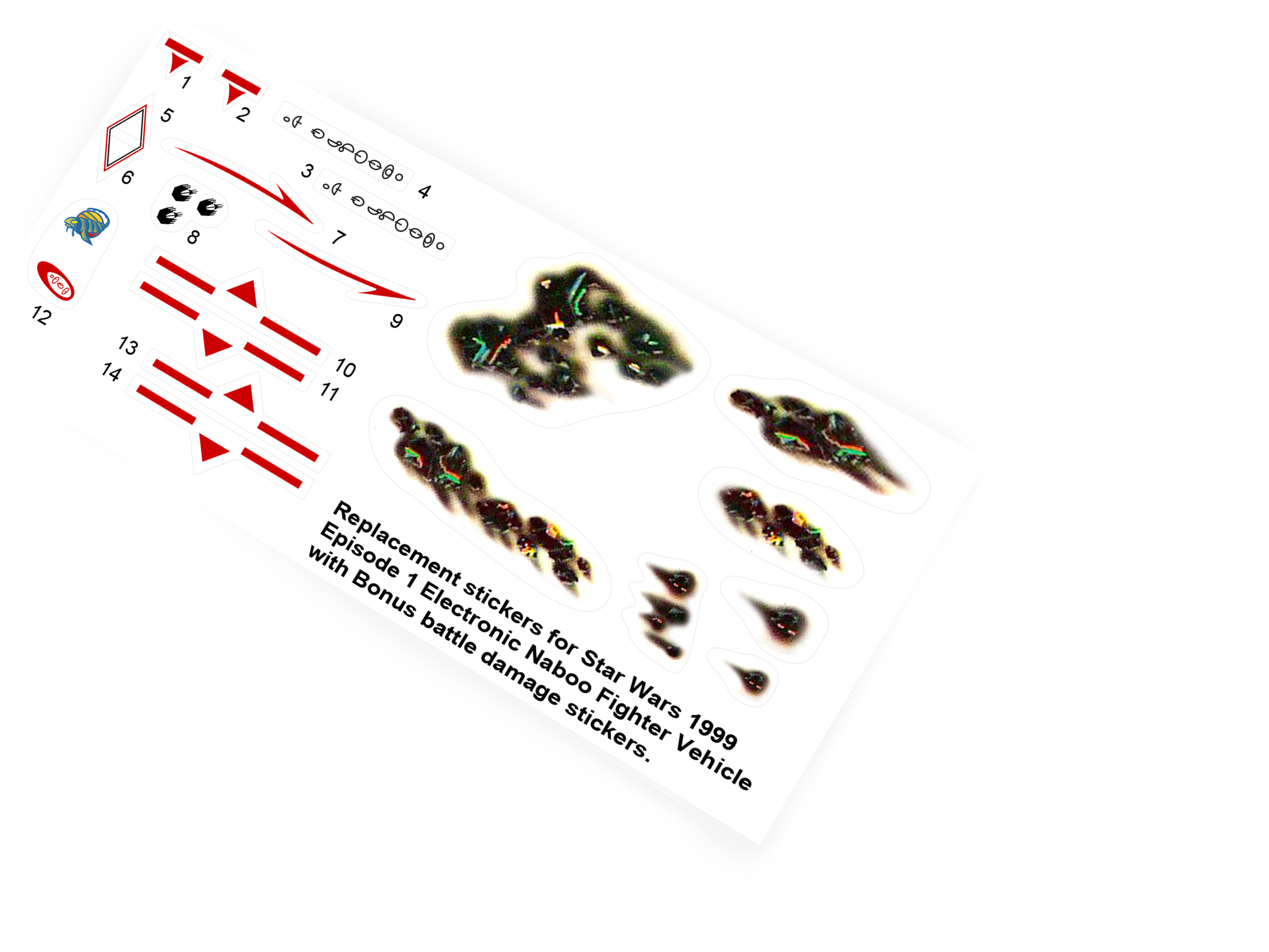Hasbro Star Wars 1989-99 Hasbro Episode 1 Naboo fighter stickers