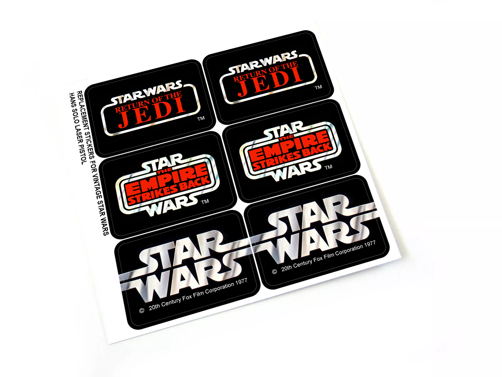 Vintage Star Wars Kenner Han Solo Laser Pistol stickers