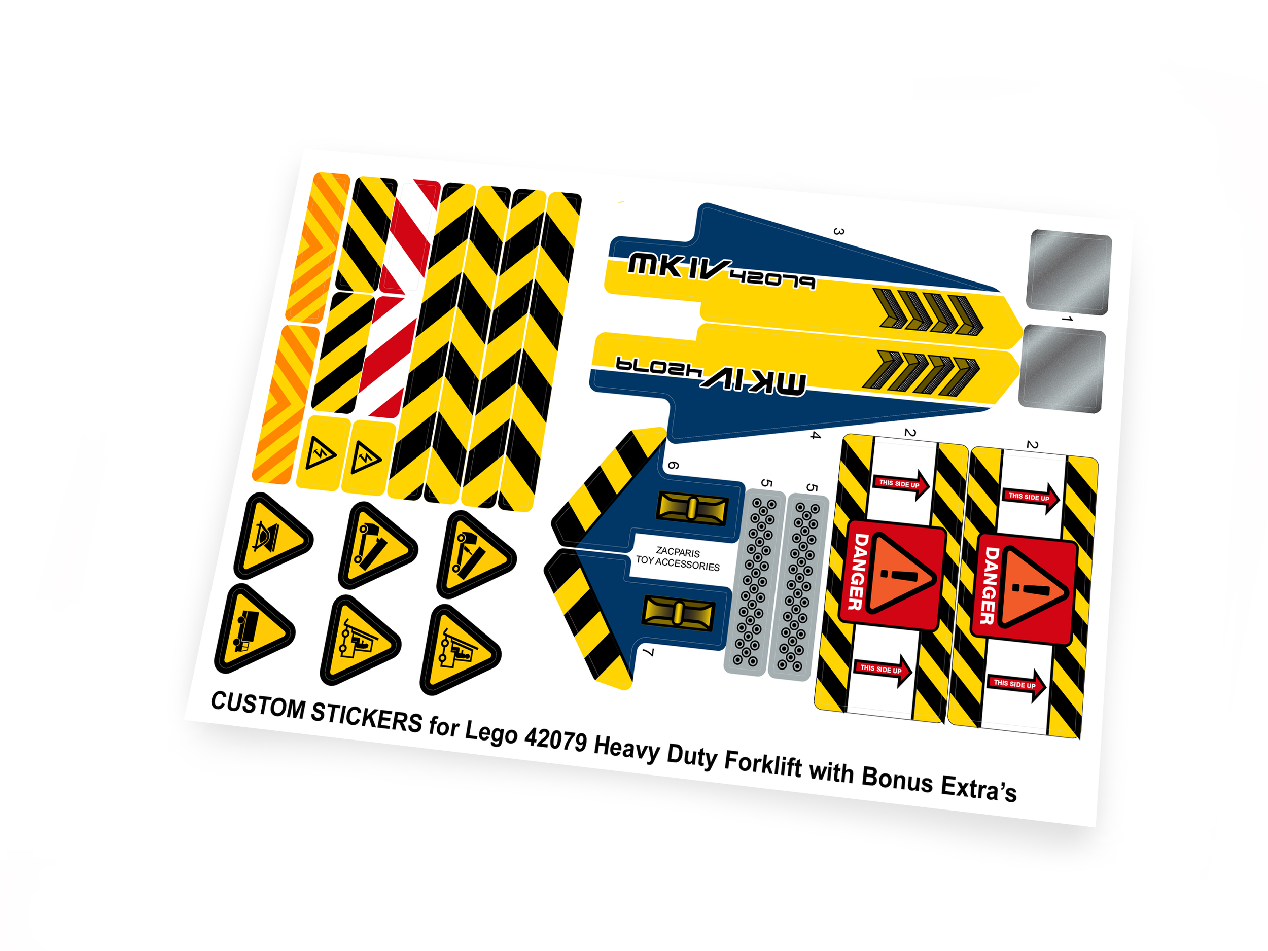 Custom stickers for Set 42079 Heavy Duty Forklift with Bonus!