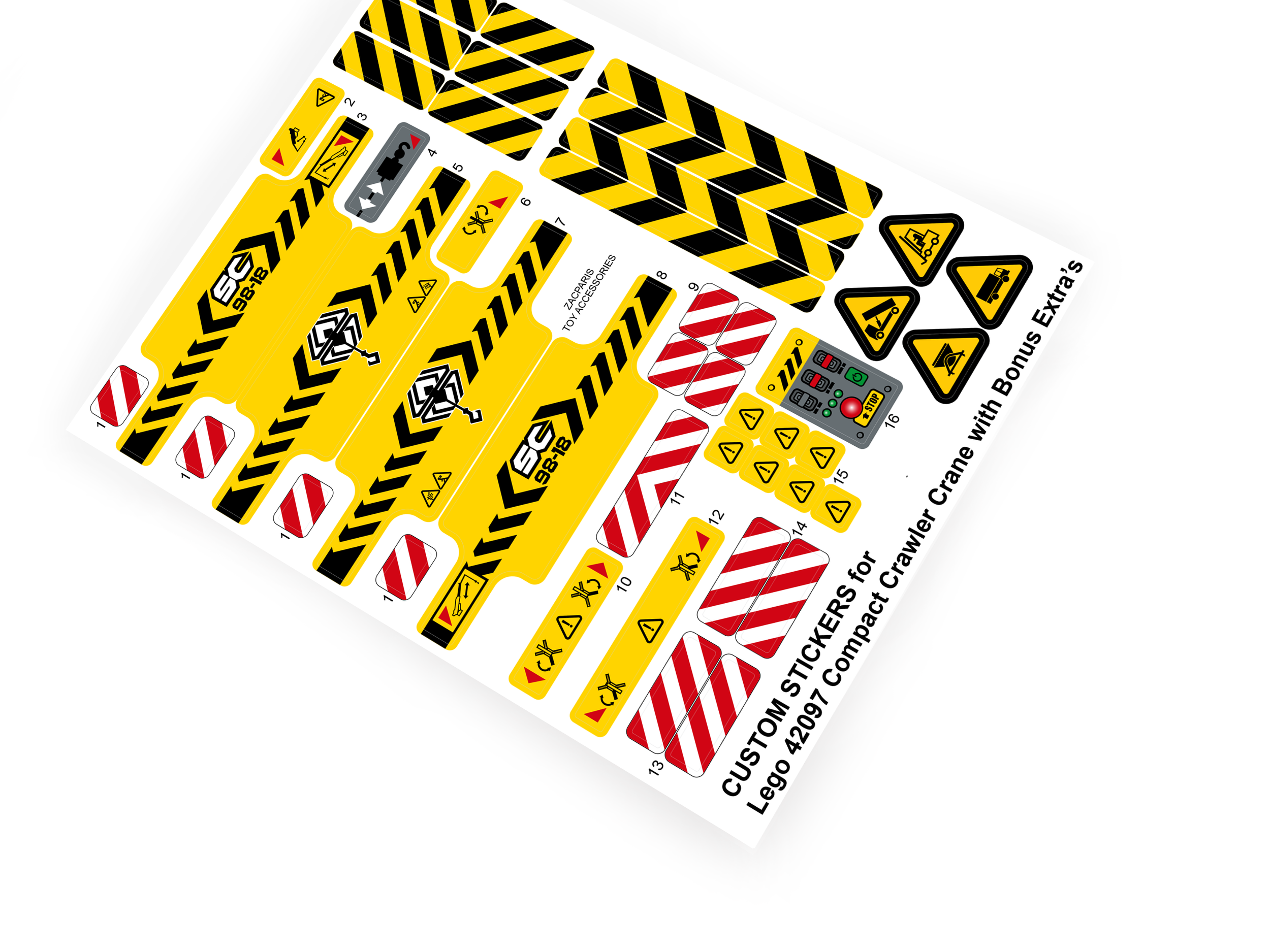 Lego 42097 Compact Crawler Crane sticker sheet