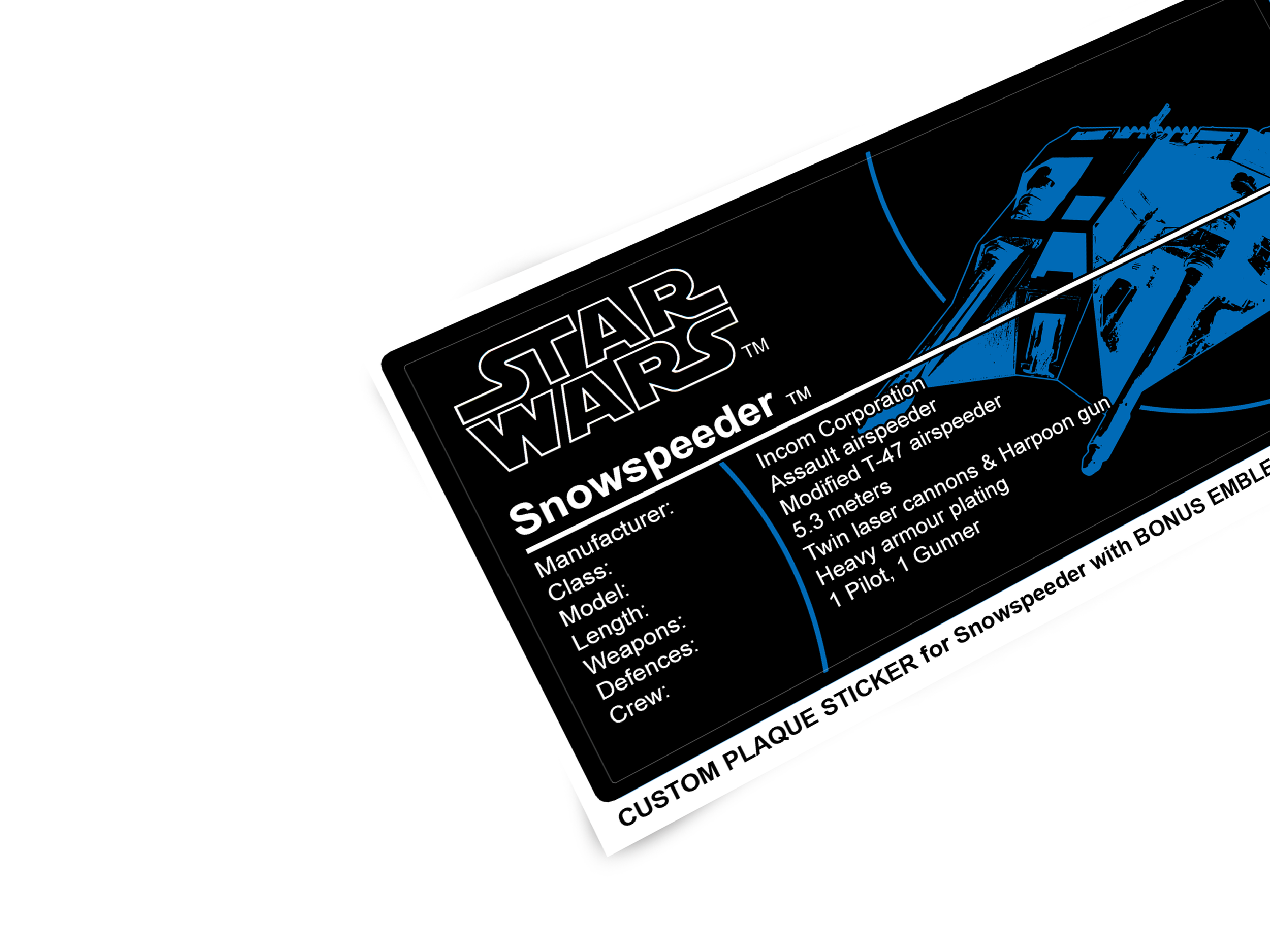 Lego 75144 10129 75049 Snowspeeder stickers