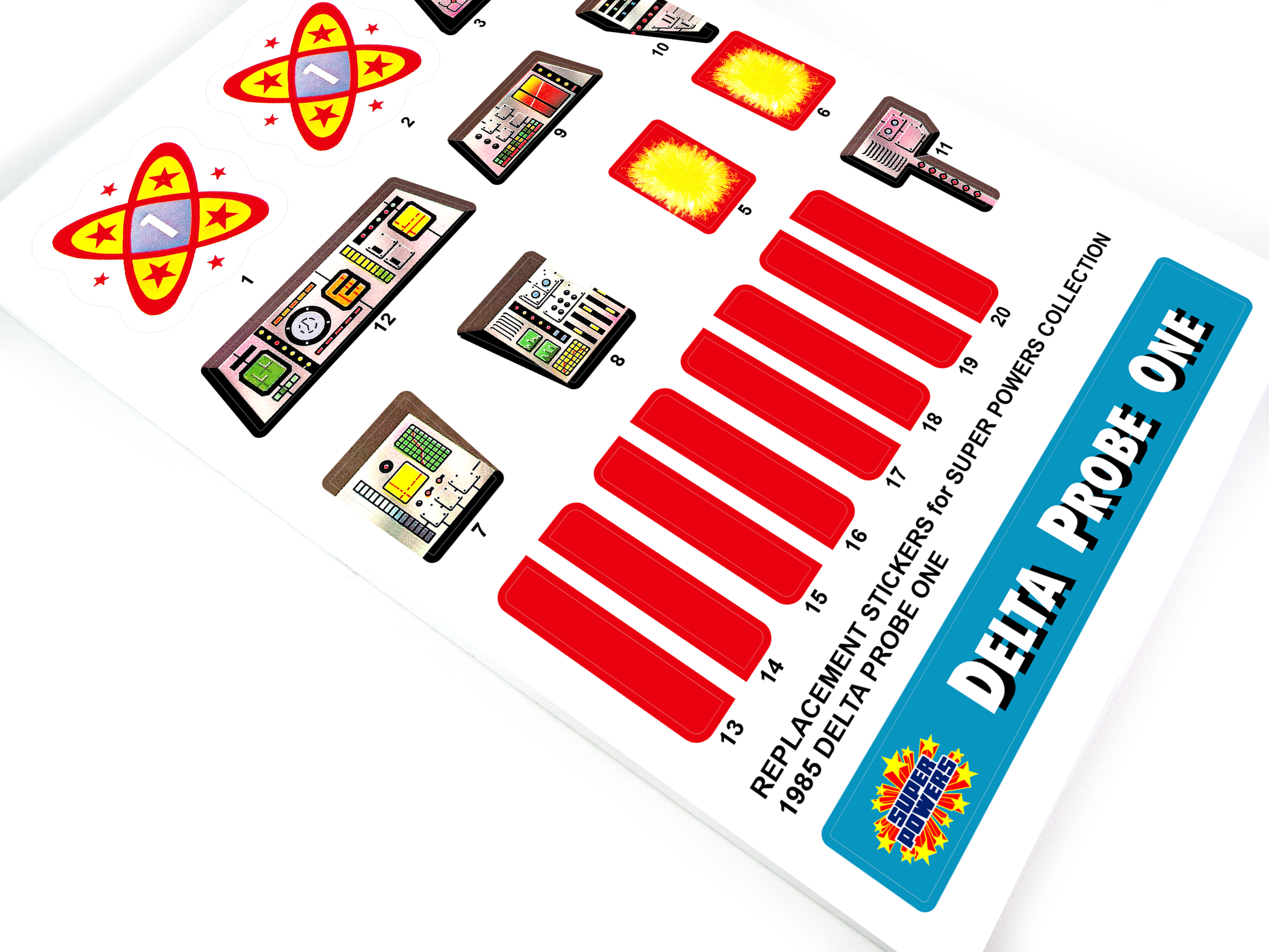 Stickers for Kenner 1985 Super Powers Collection Delta Probe One