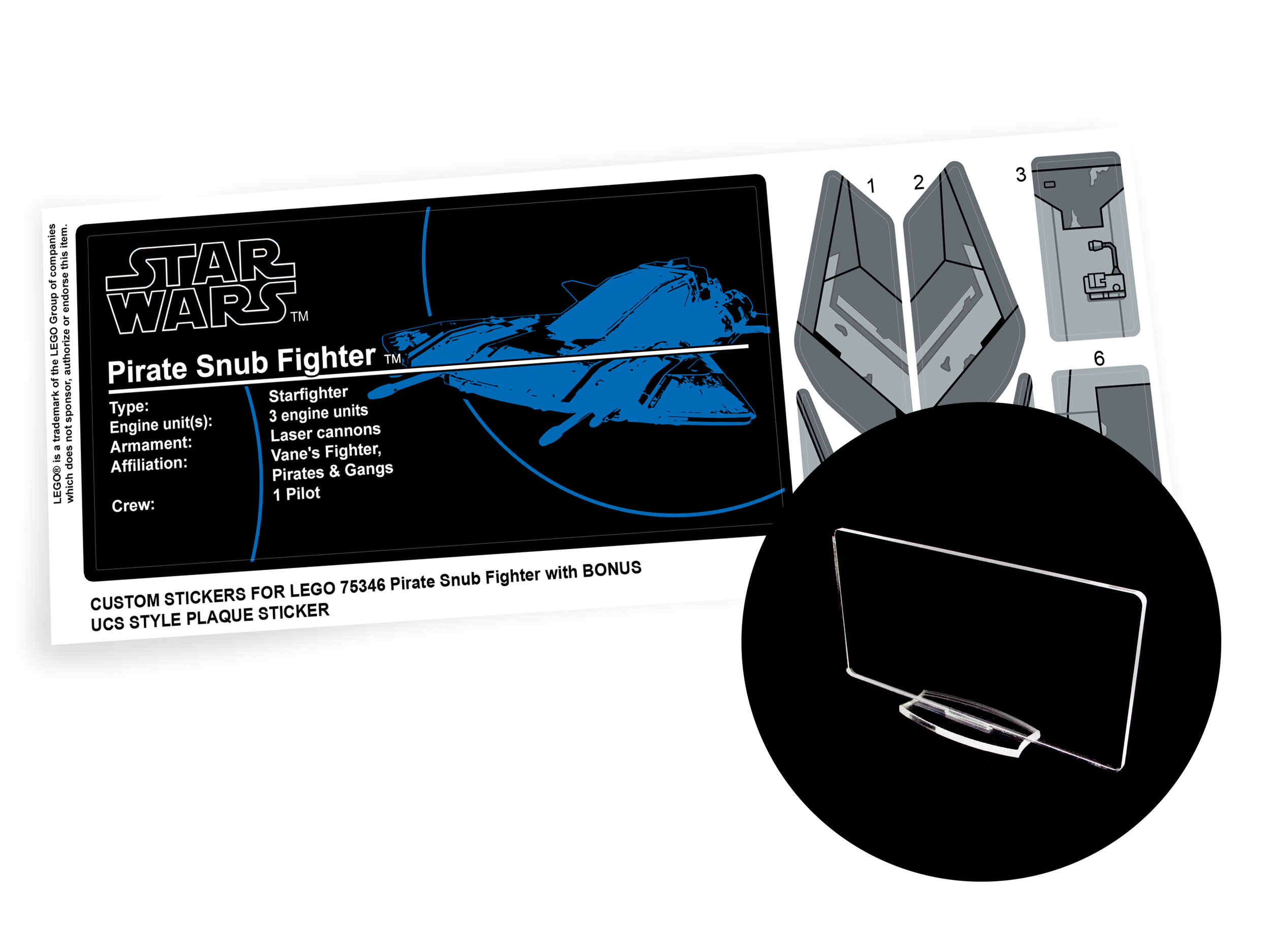 Lego 75346 Pirate Snub Fighter stickers