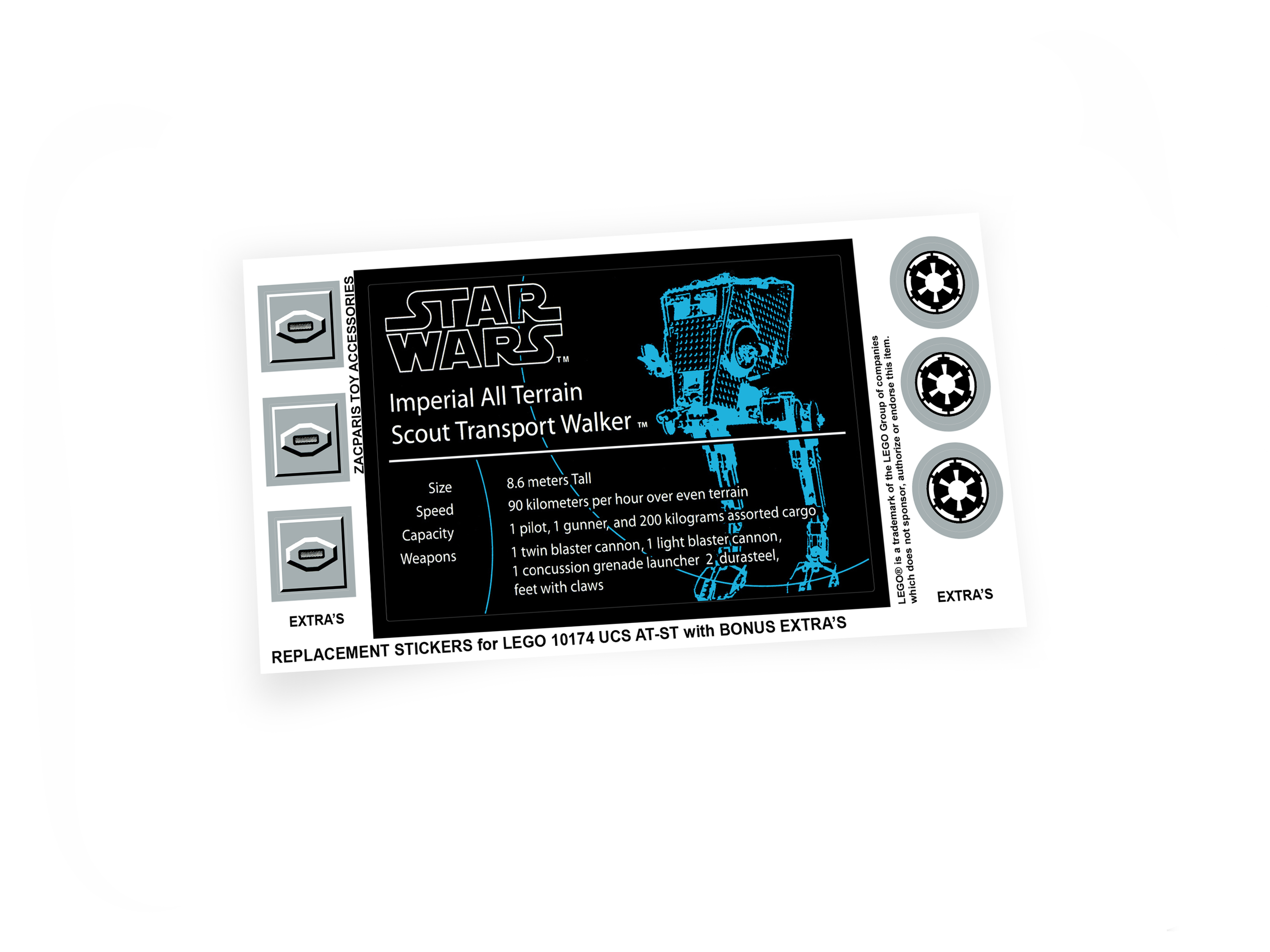 Lego 10174 AT-ST ATST stickers