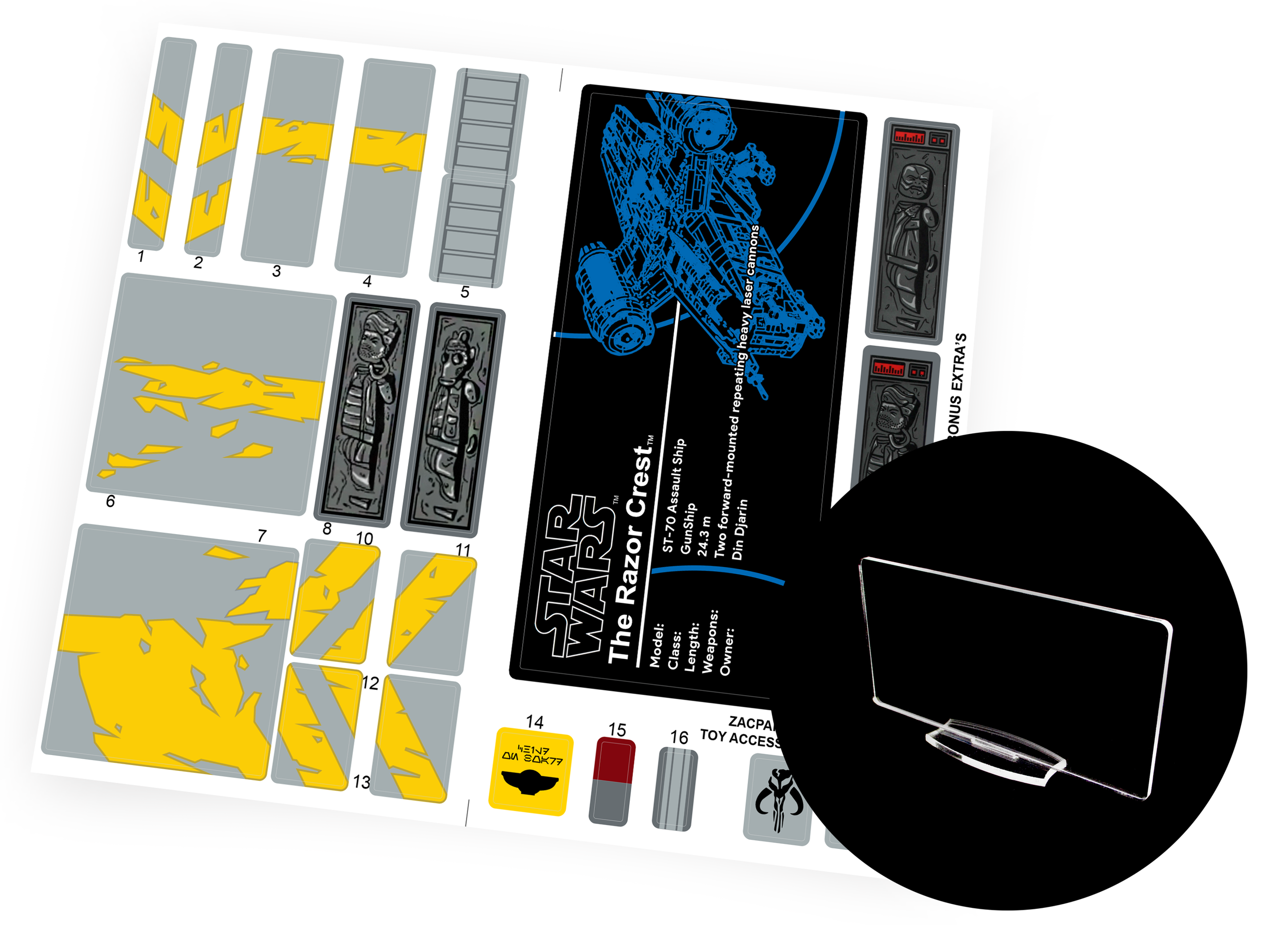 Lego 75331 The Razor Crest stickers