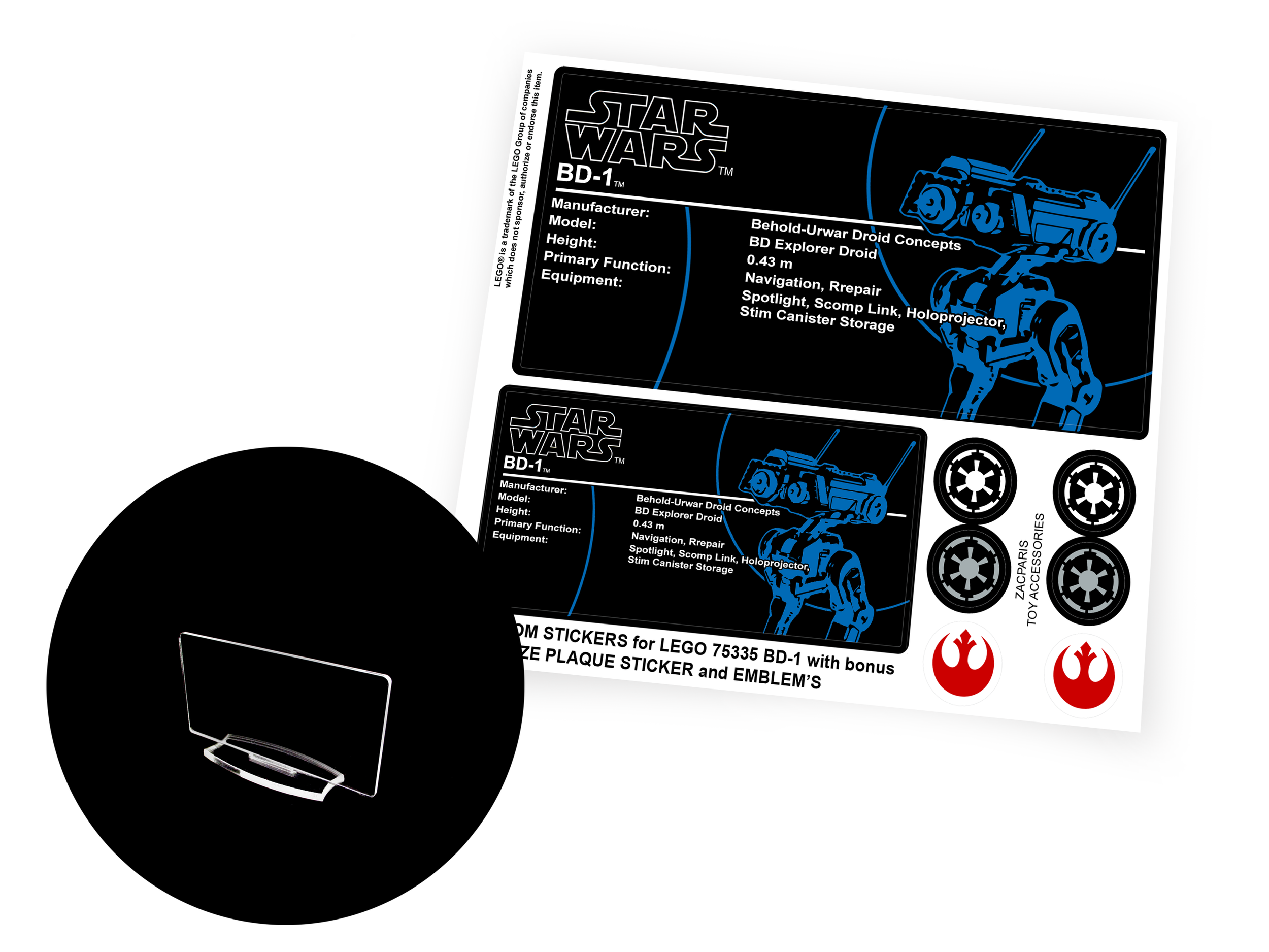 Lego 75335 BD-1 stickers