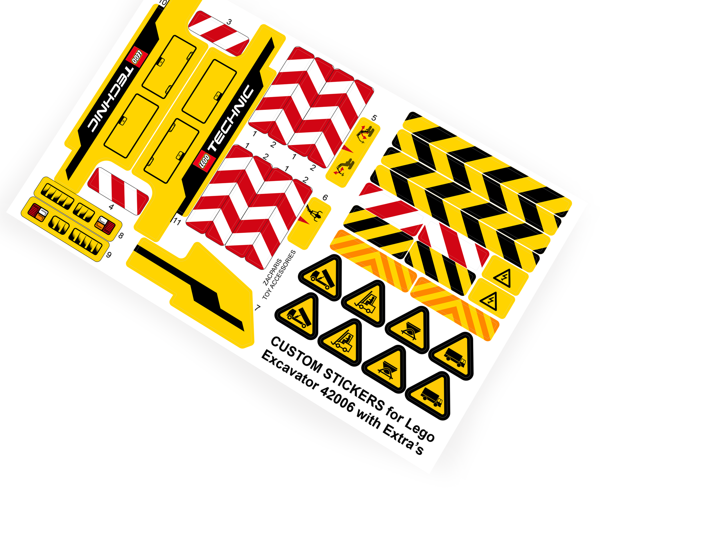 Lego 42006 Excavator stickers