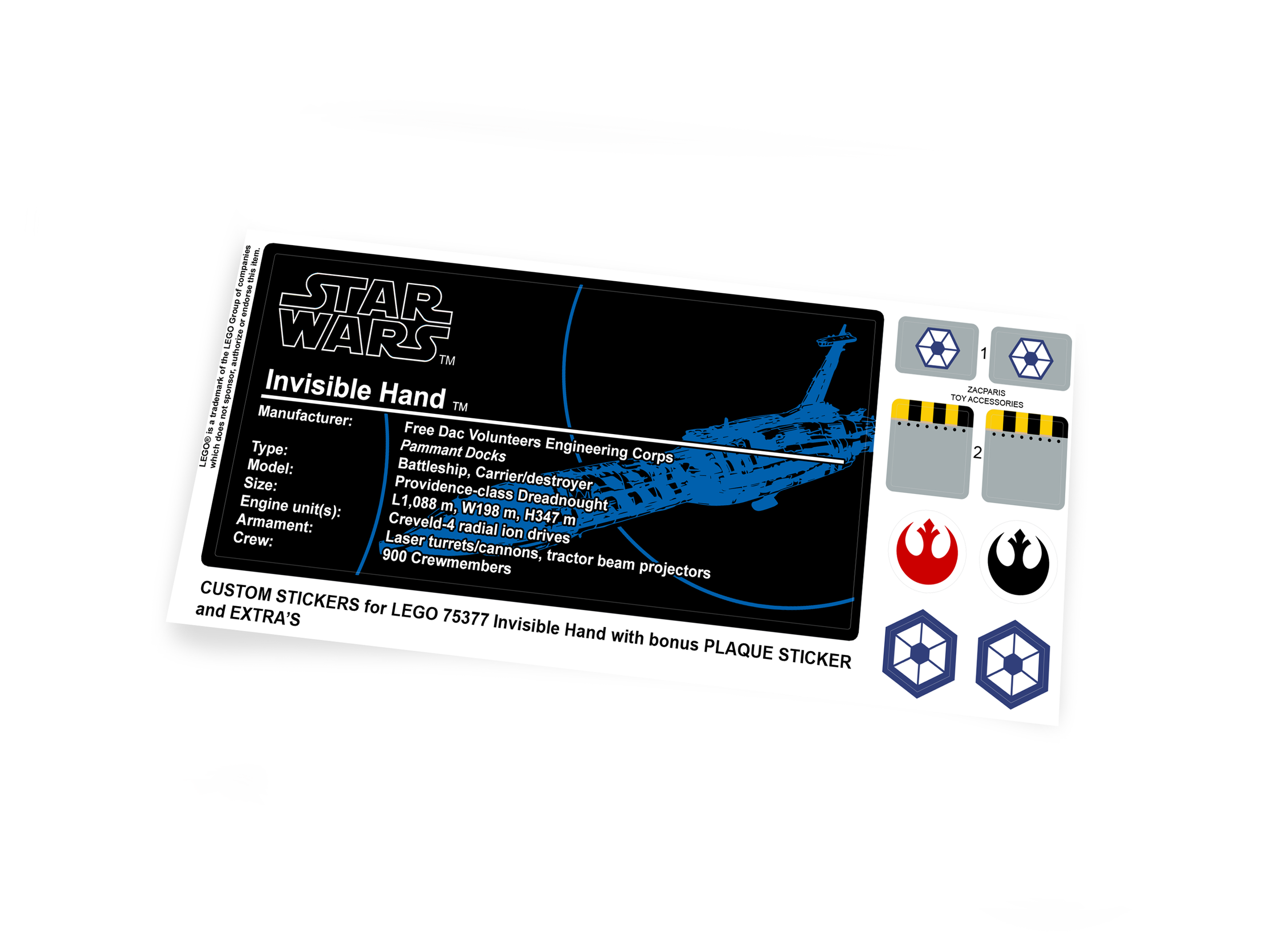 Lego 75377 Invisible Hand stickers