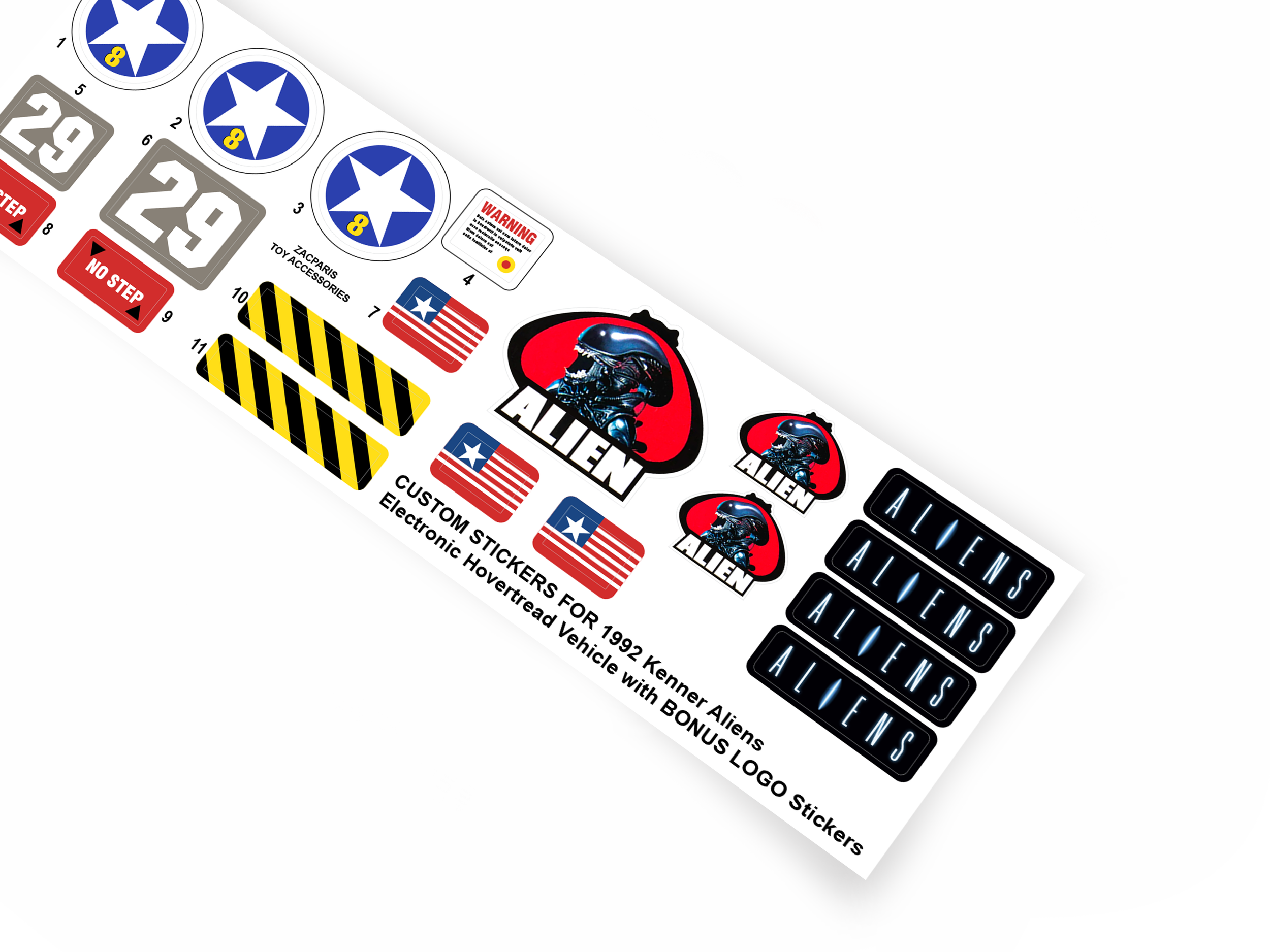 Kenner Aliens 1994 Hovertread stickers