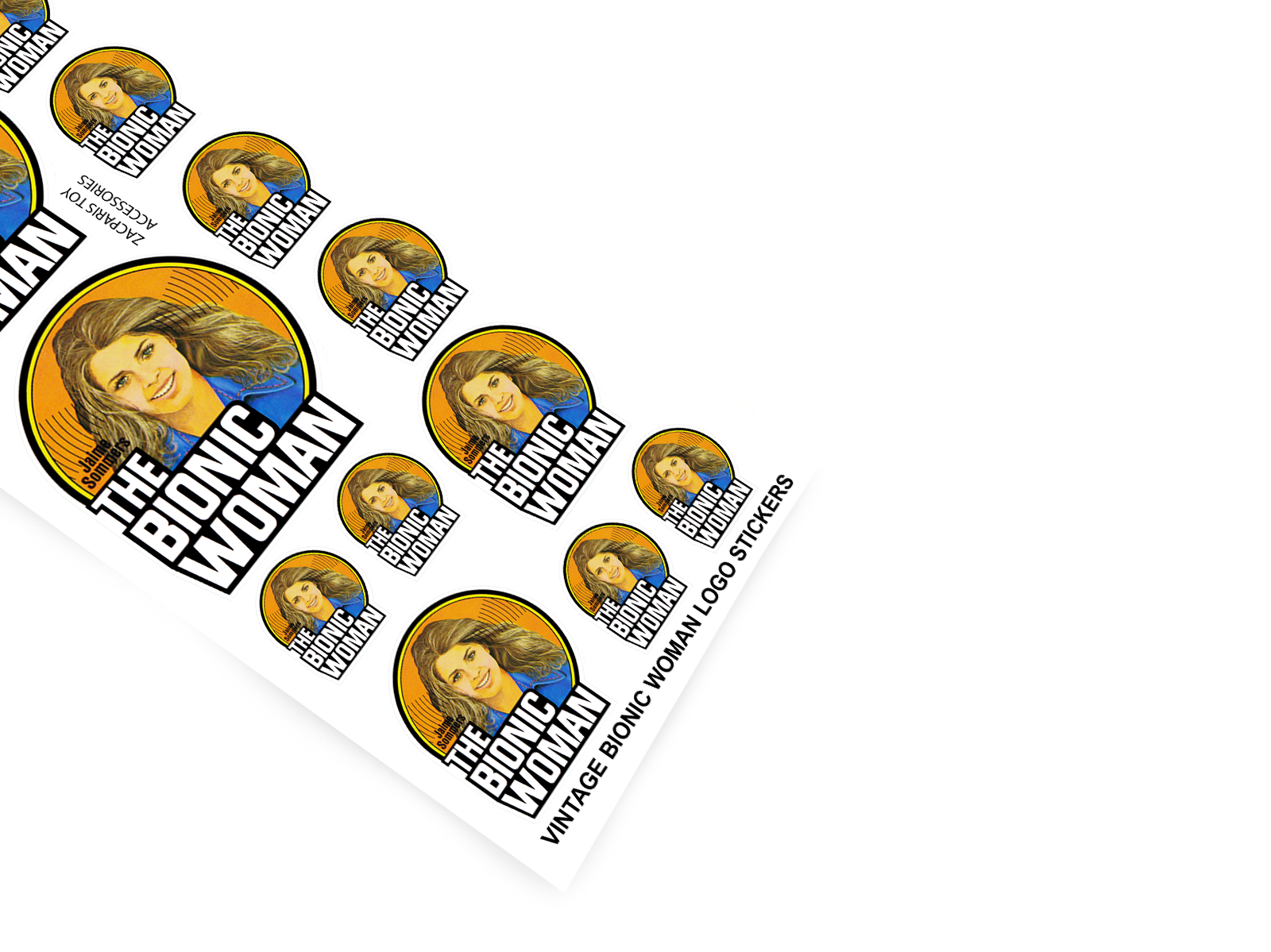 Kenner Six Million Dollar Man SMDM Bionic Woman logo stickers