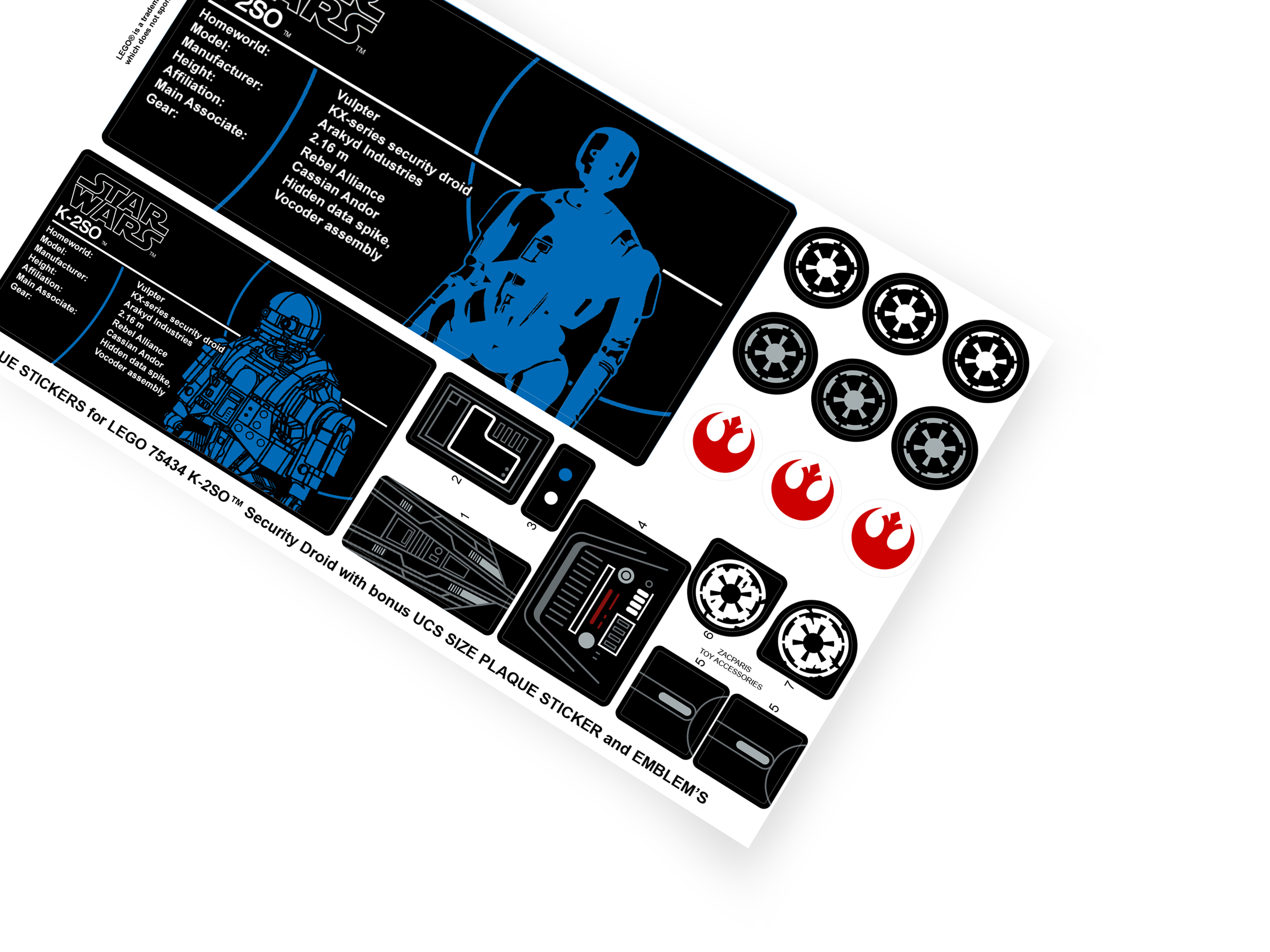 Lego 75434 K-2SO Security Droid sticker