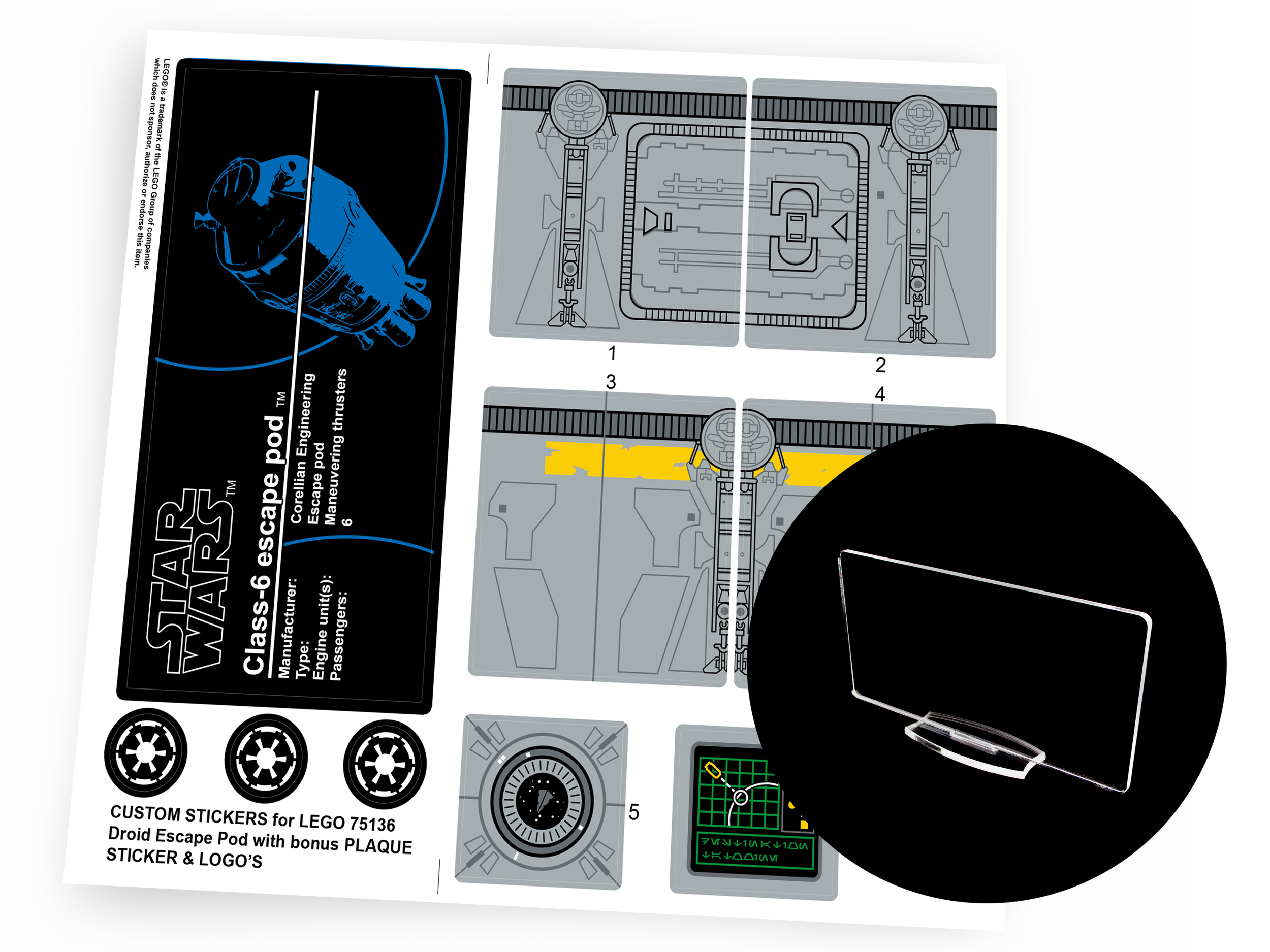 Lego 75136 Droid Escape stickers