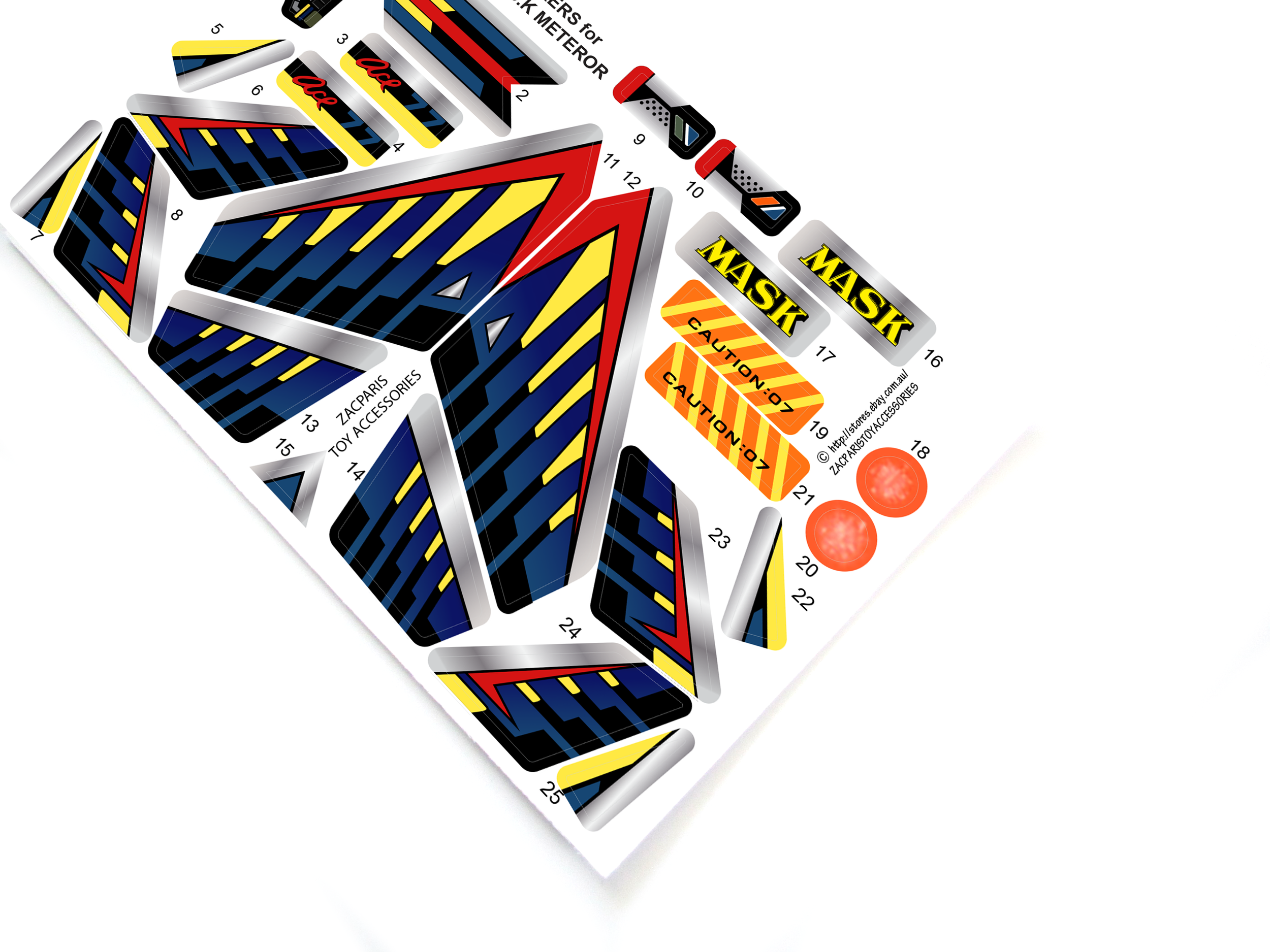 Kenner M.A.S.K Meteor stickers