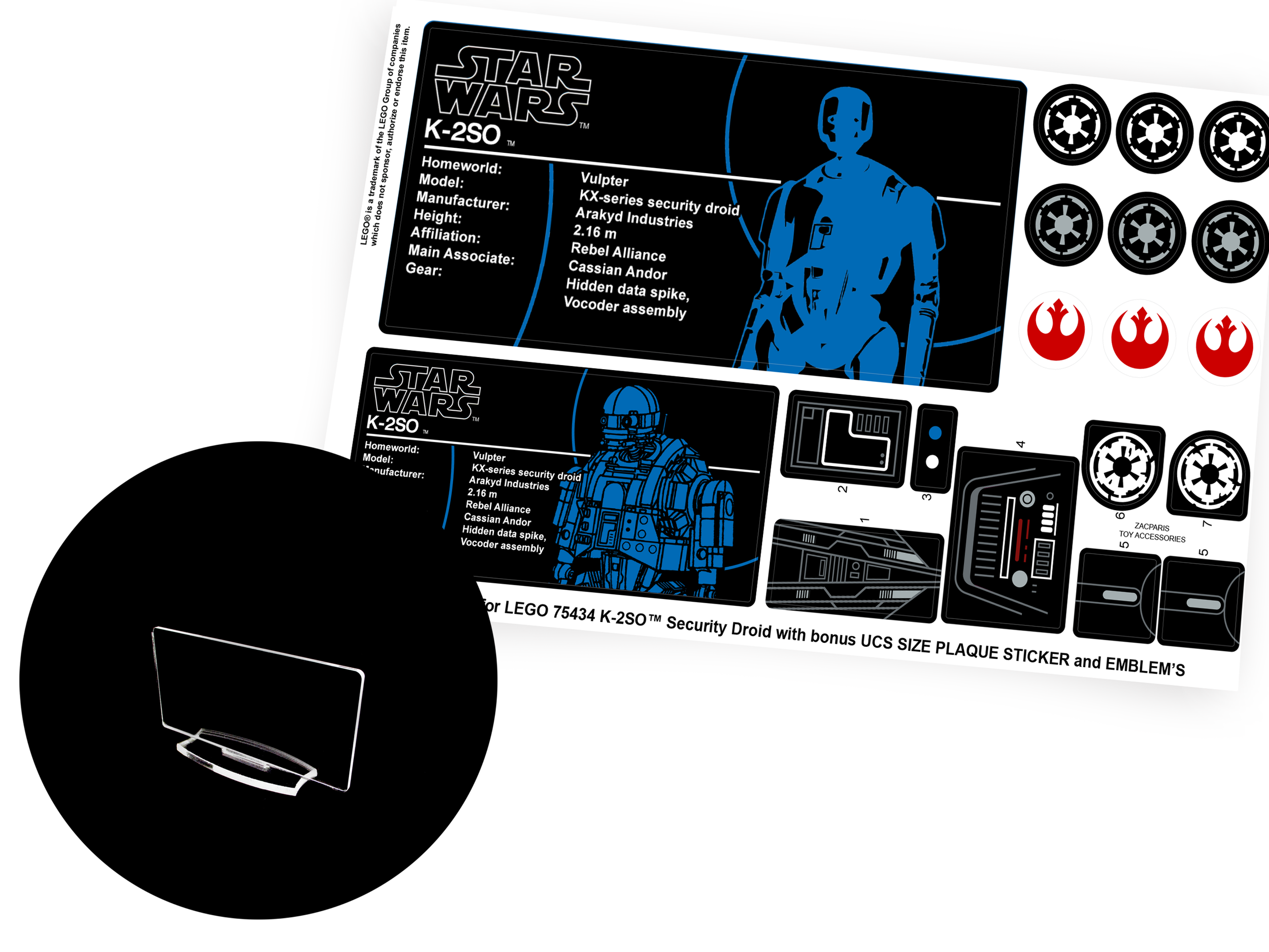 Lego 75434 K-2SO Security Droid sticker