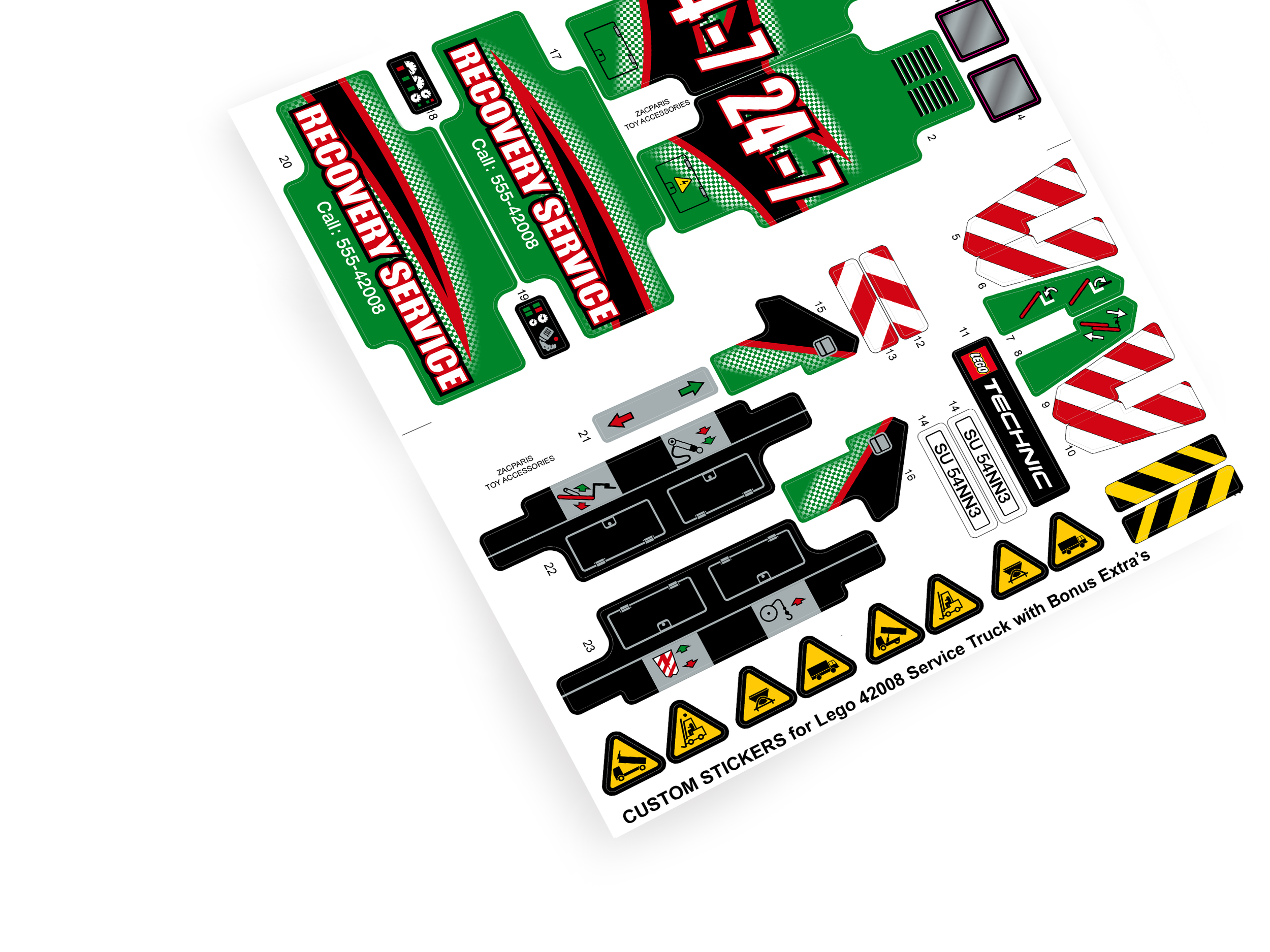 Lego 42008 Service Truck sticker
