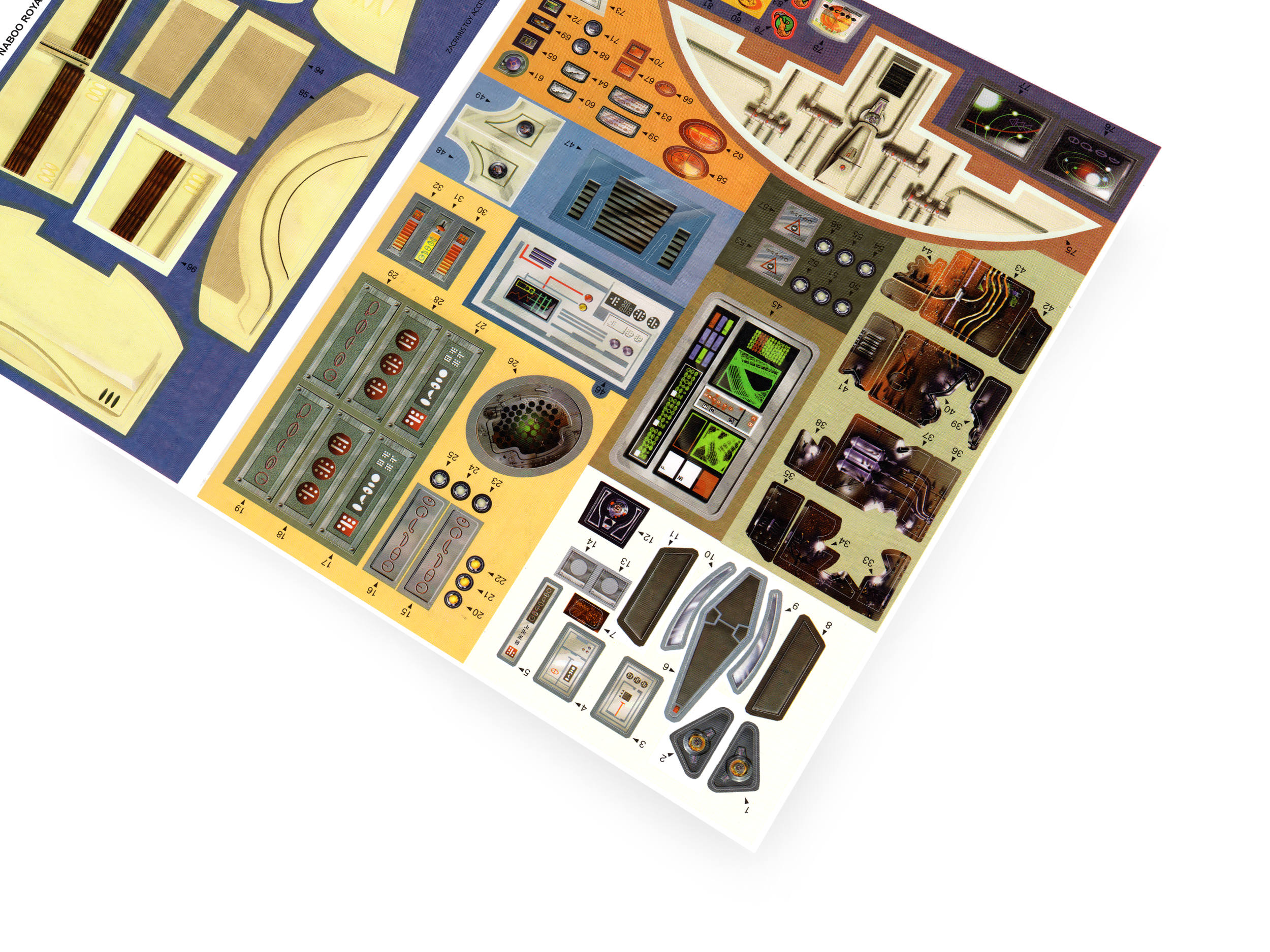 Star Wars Hasbro 1999 Episode 1 Naboo Royal Starship Blockade Cruiser Playset stickers