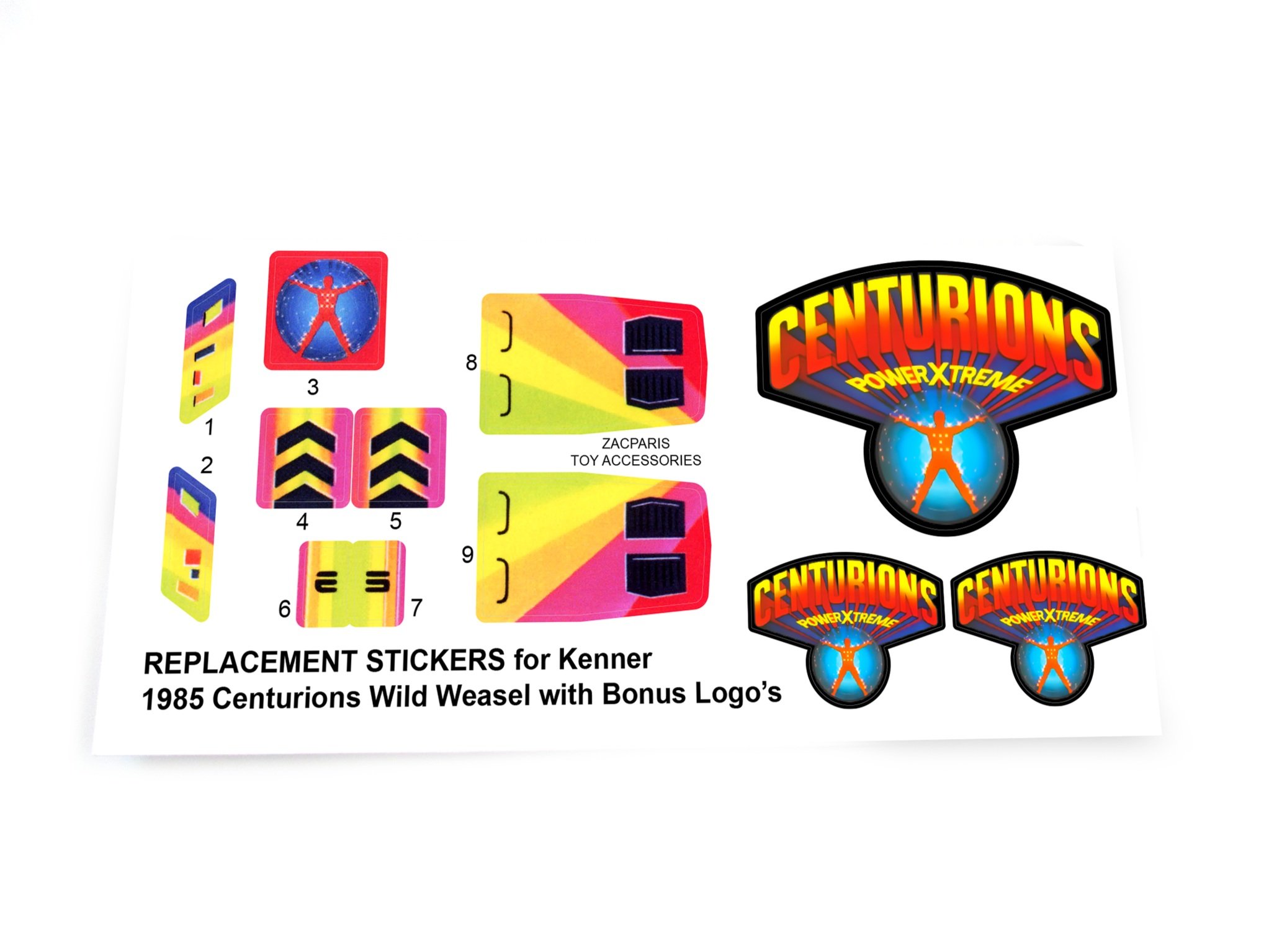 Kenner Centurions Wild Weasel stickers