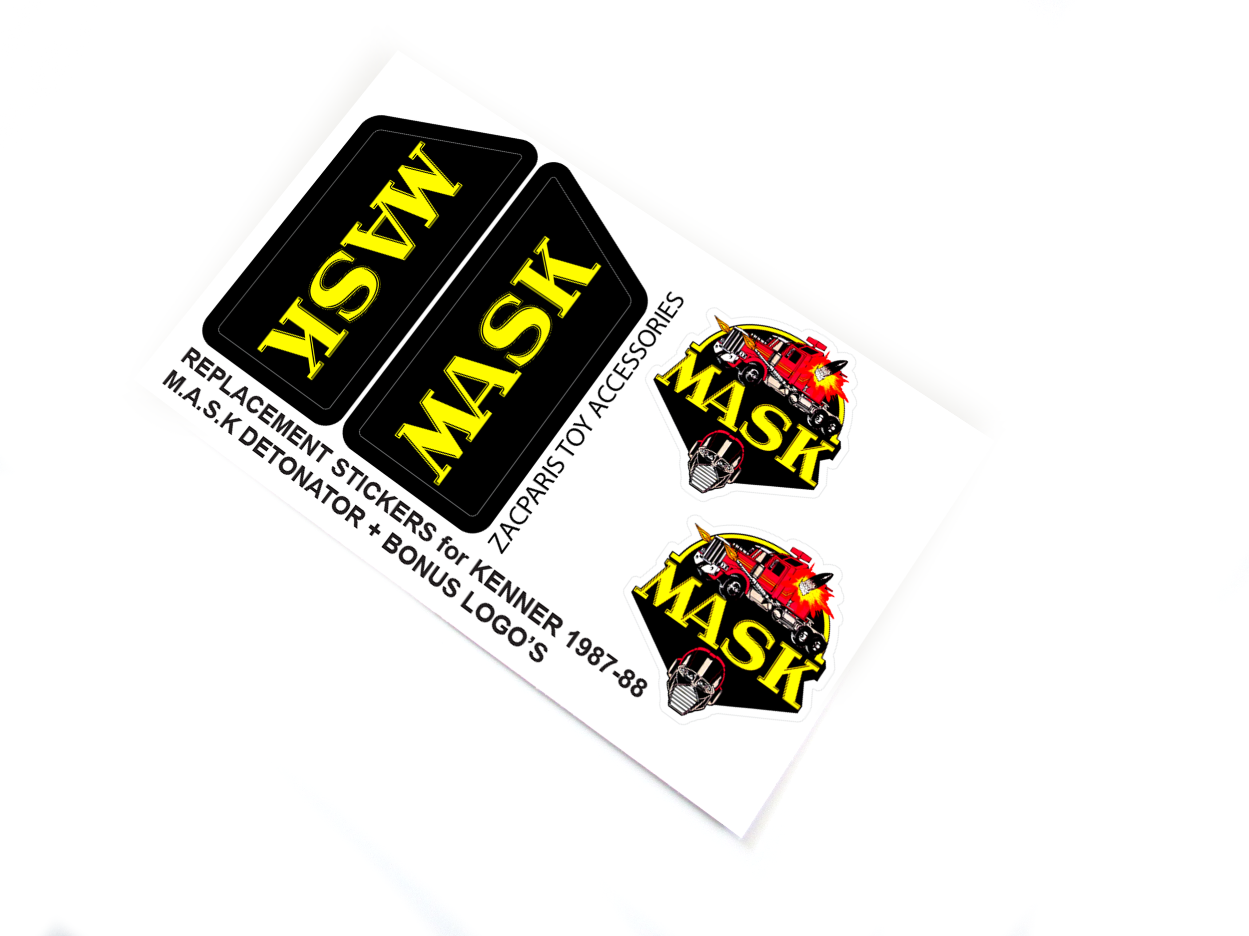 Kenner M.A.S.K Detonator stickers