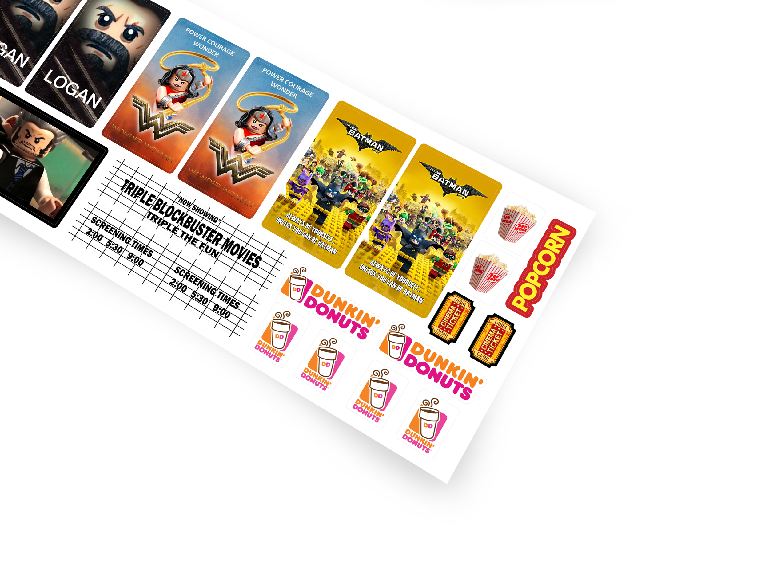 Lego 10232 Palace Cinema 10184 Town Plan sticker stickers