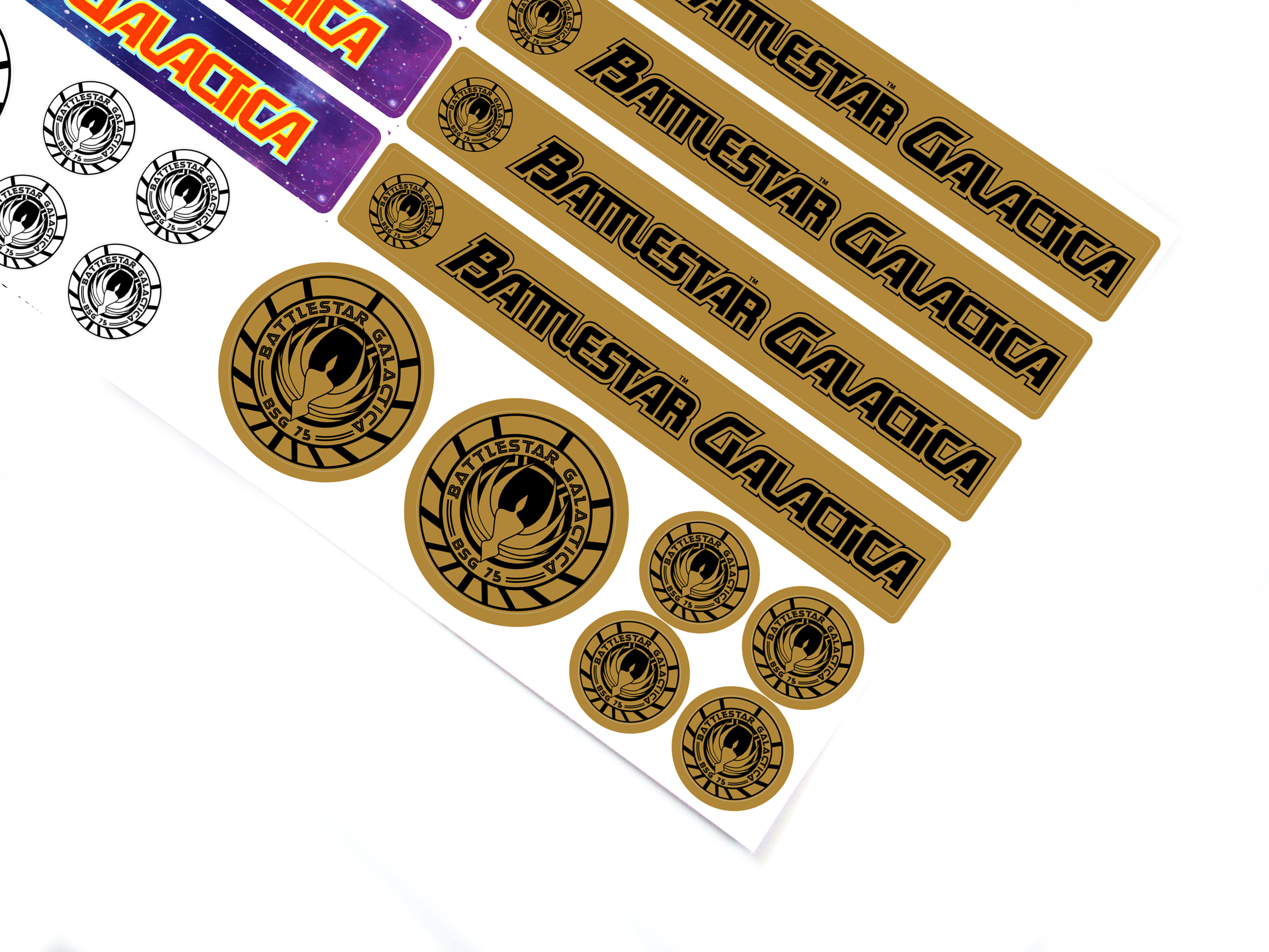 Battlestar Galactica display logo stickers