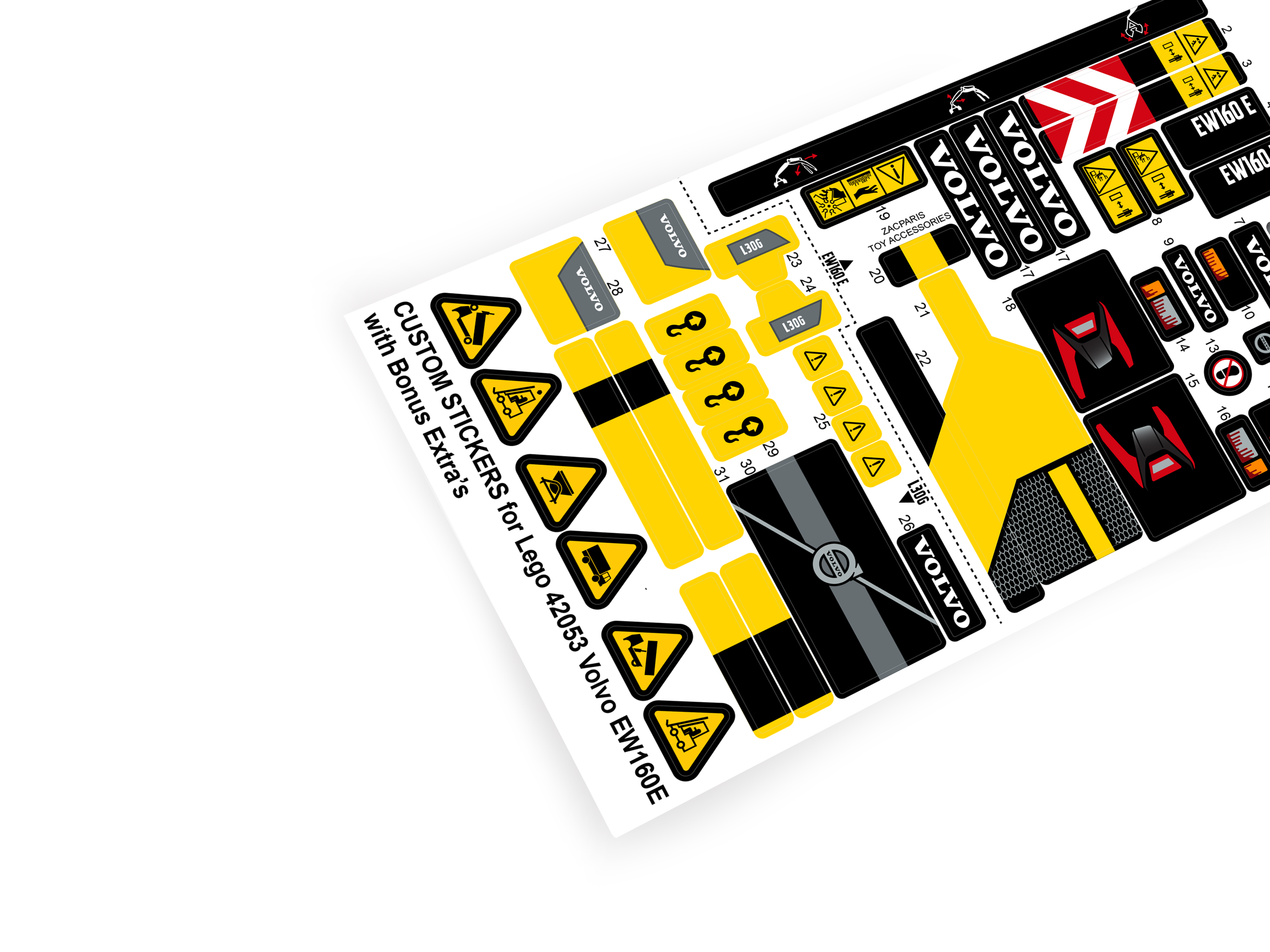 Lego 42053 Volvo EW160E sticker