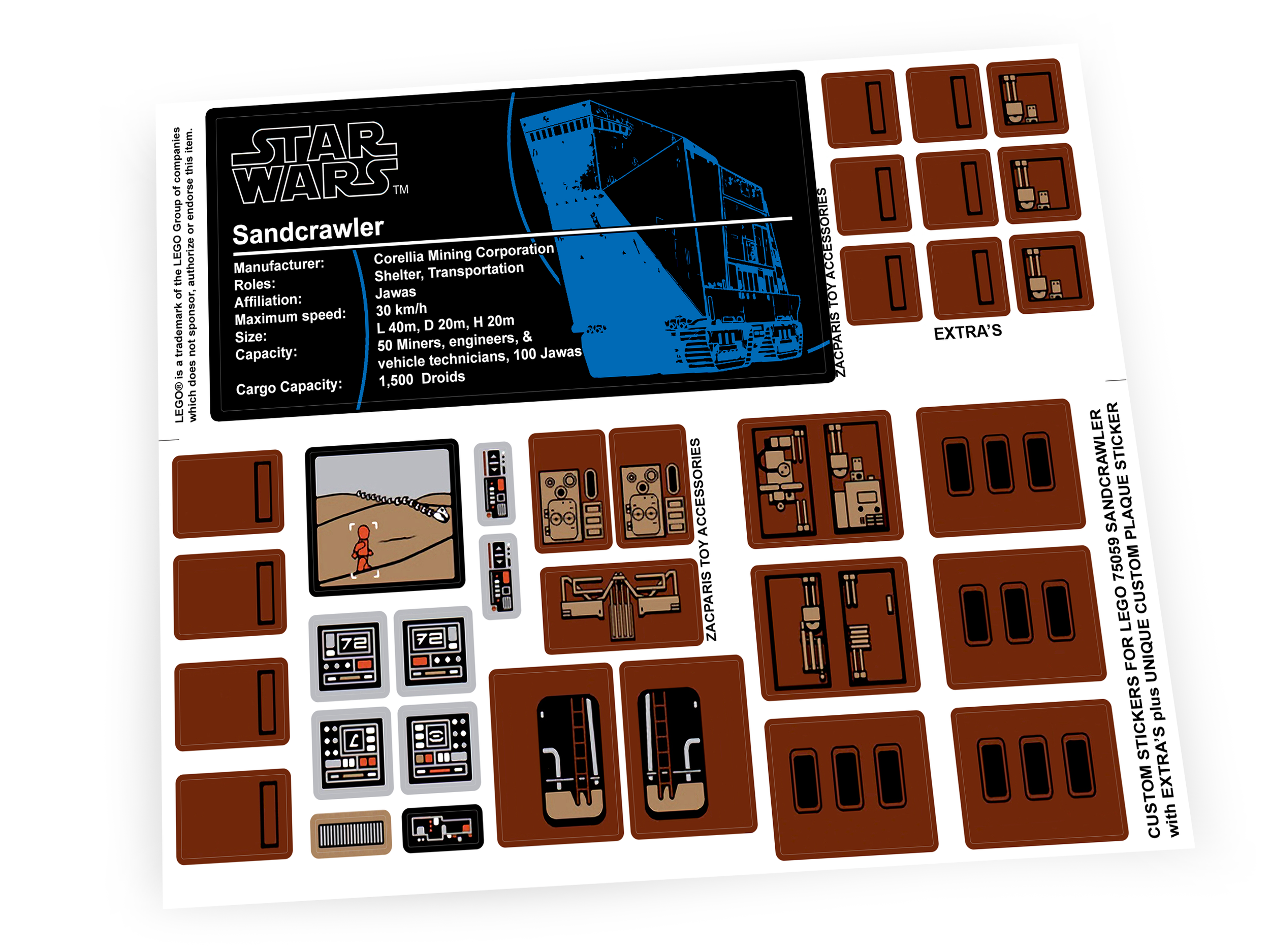 Lego 75059 Sandcrawler stickers