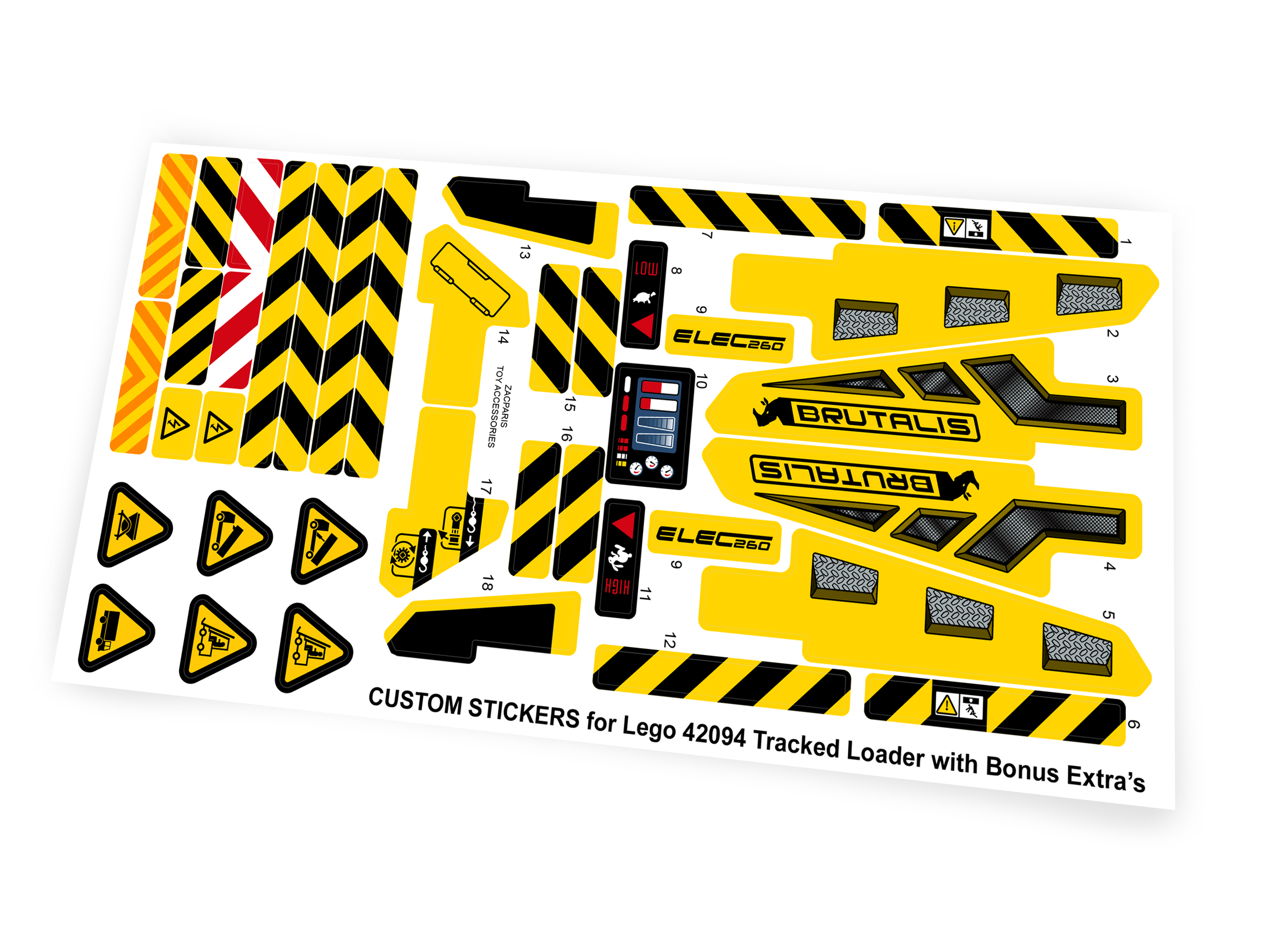 Custom stickers for Set 42094 Tracked Loader with Bonus!