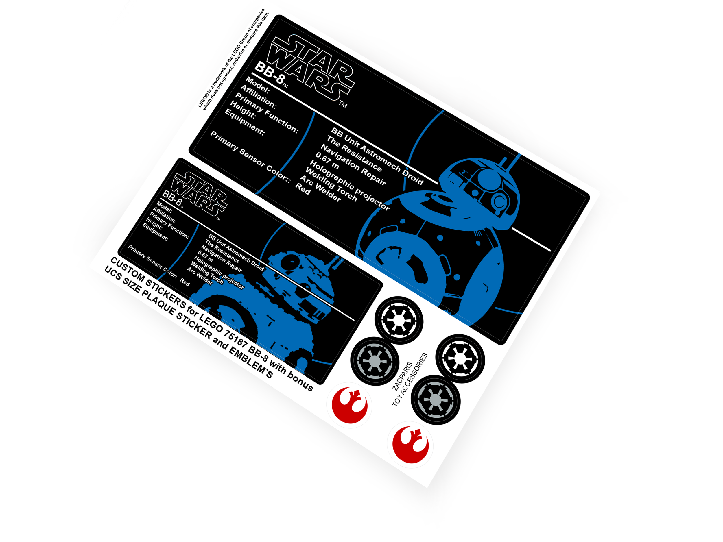 Lego 75187 BB-8 stickers (Copy)