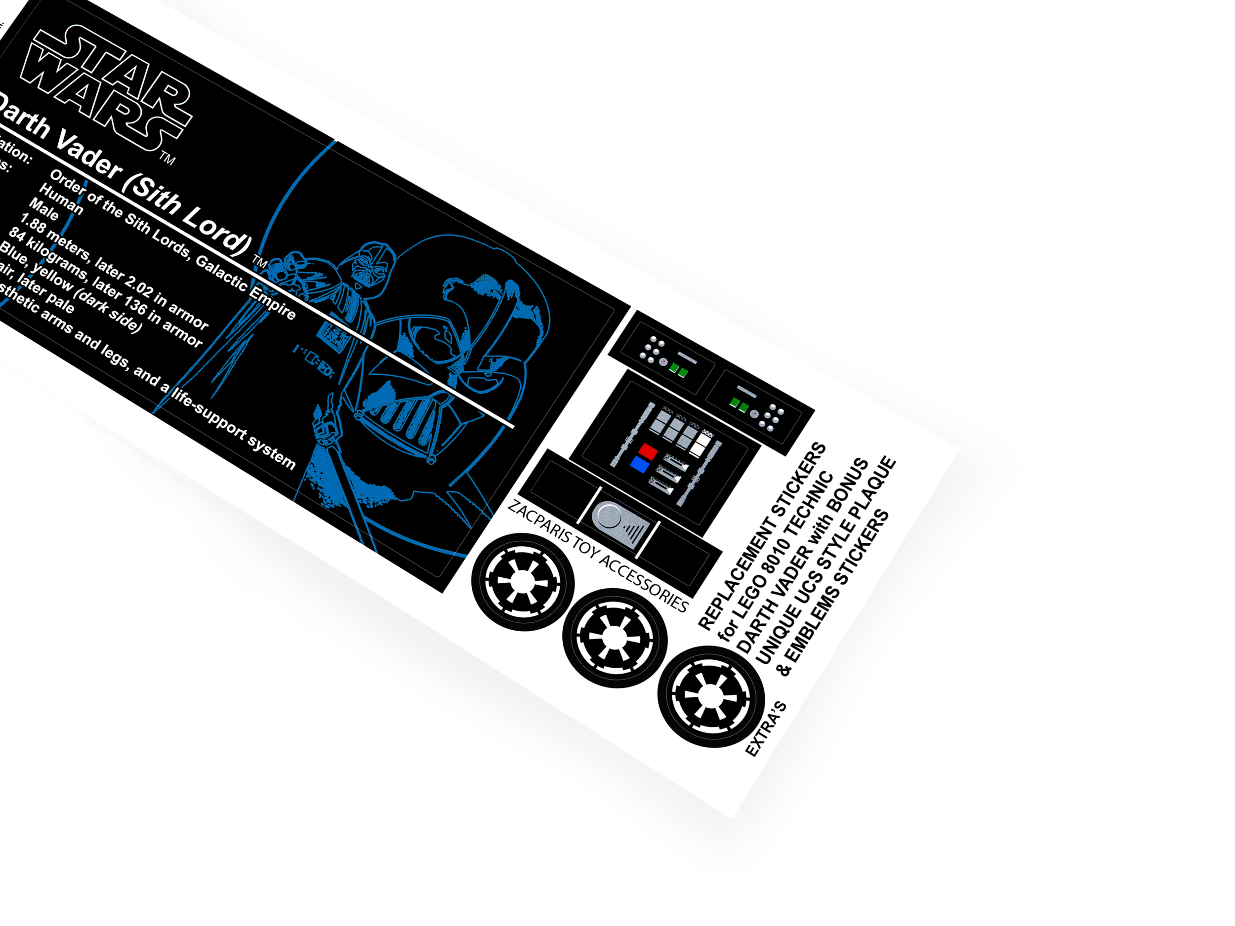 Lego 8010 Darth Vader stickers