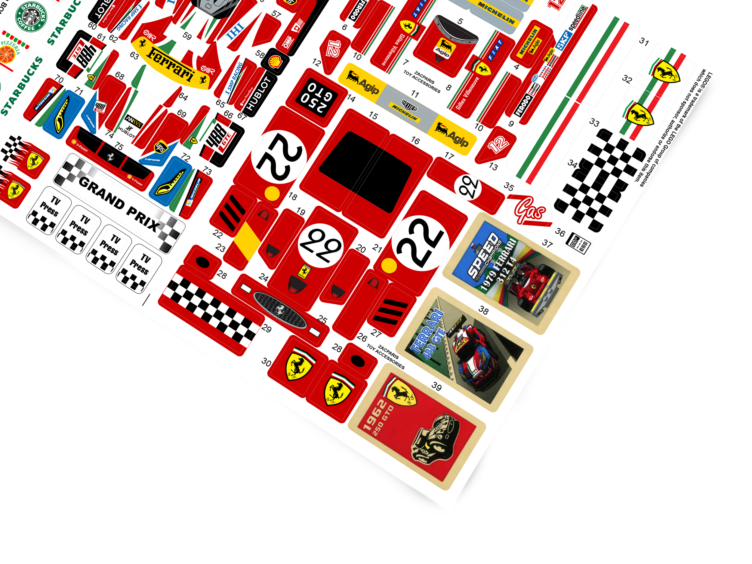 Lego 75899 LaFerrari Speed Champions stickers sticker sheet