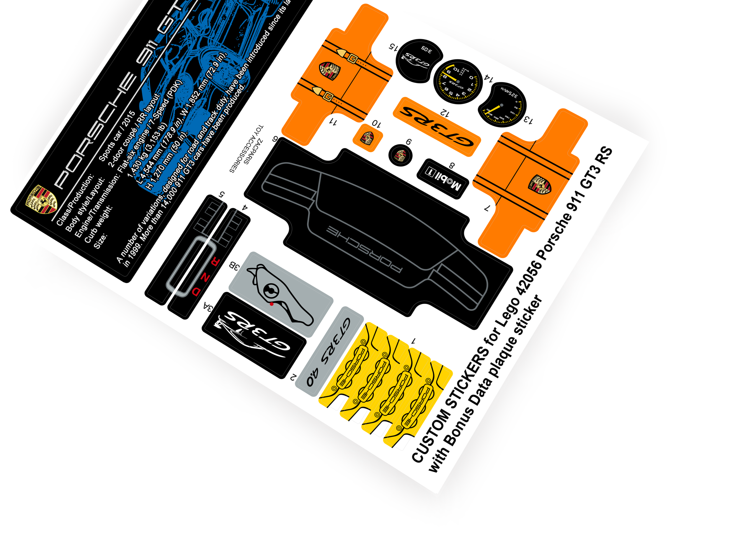 Lego 42056 Porsche 911 GT3 RS sticker